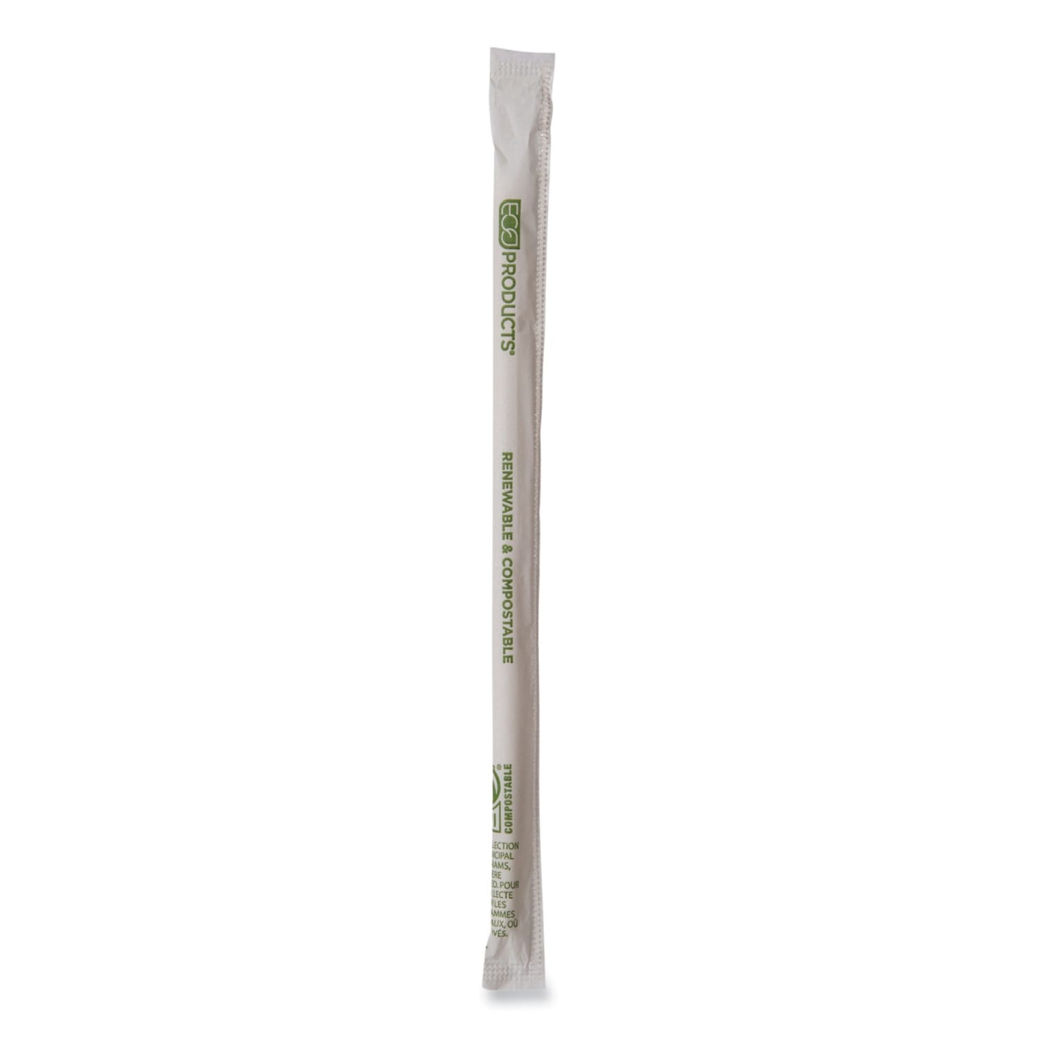 Eco-Products Renewable And Compostable PHA Straws, 10-1/4in, Natural White, Carton Of 1,250 Straws