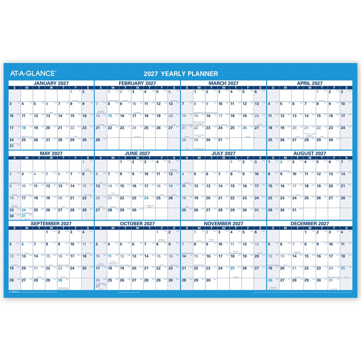 AT-A-GLANCE Horizontal Reversible Erasable Academic and Regular Year 2026-2027 Wall Calendar, Large, 36in x 24in - Image 4