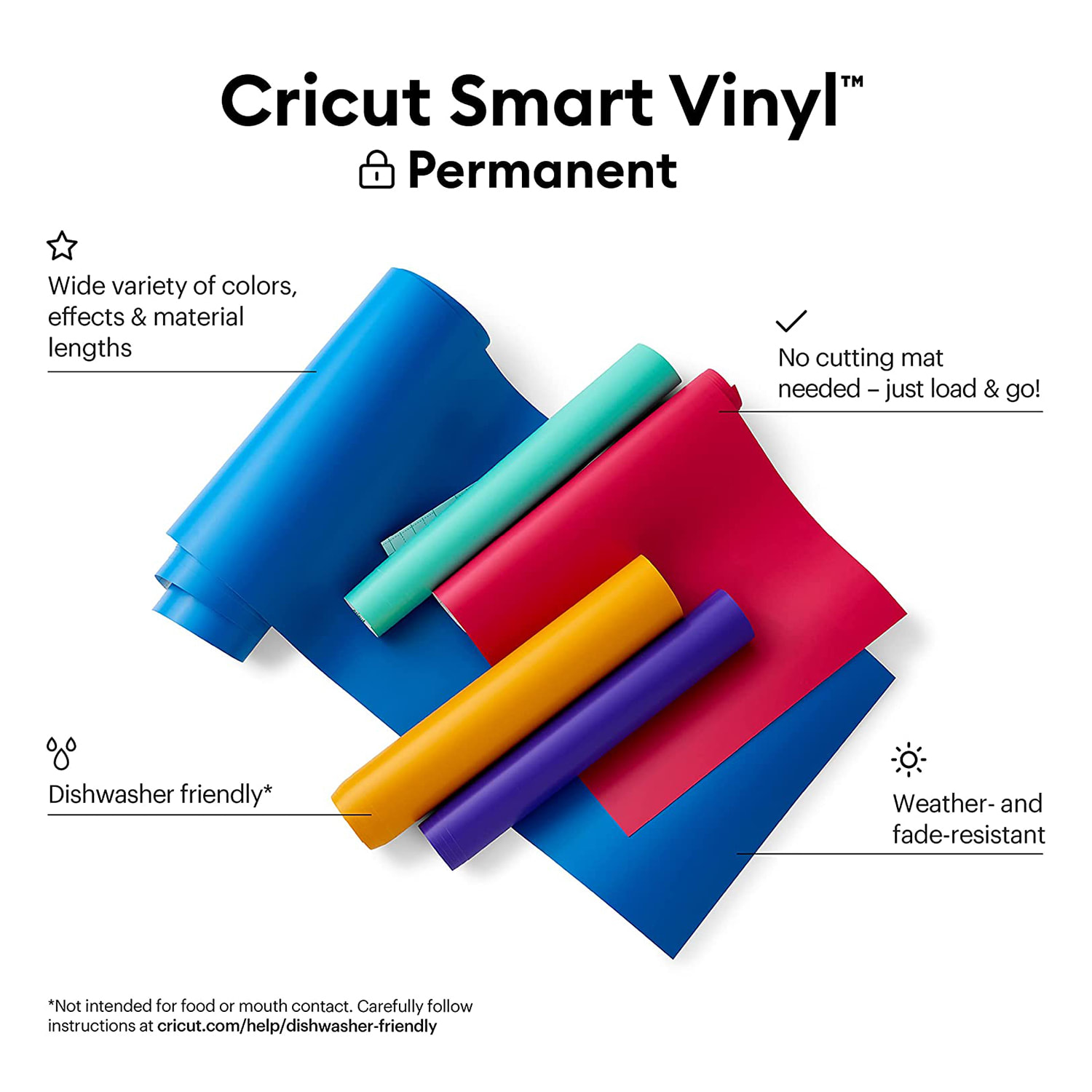Cricut Smart Permanent Vinyl, 13in x 48in, Red - Image 3