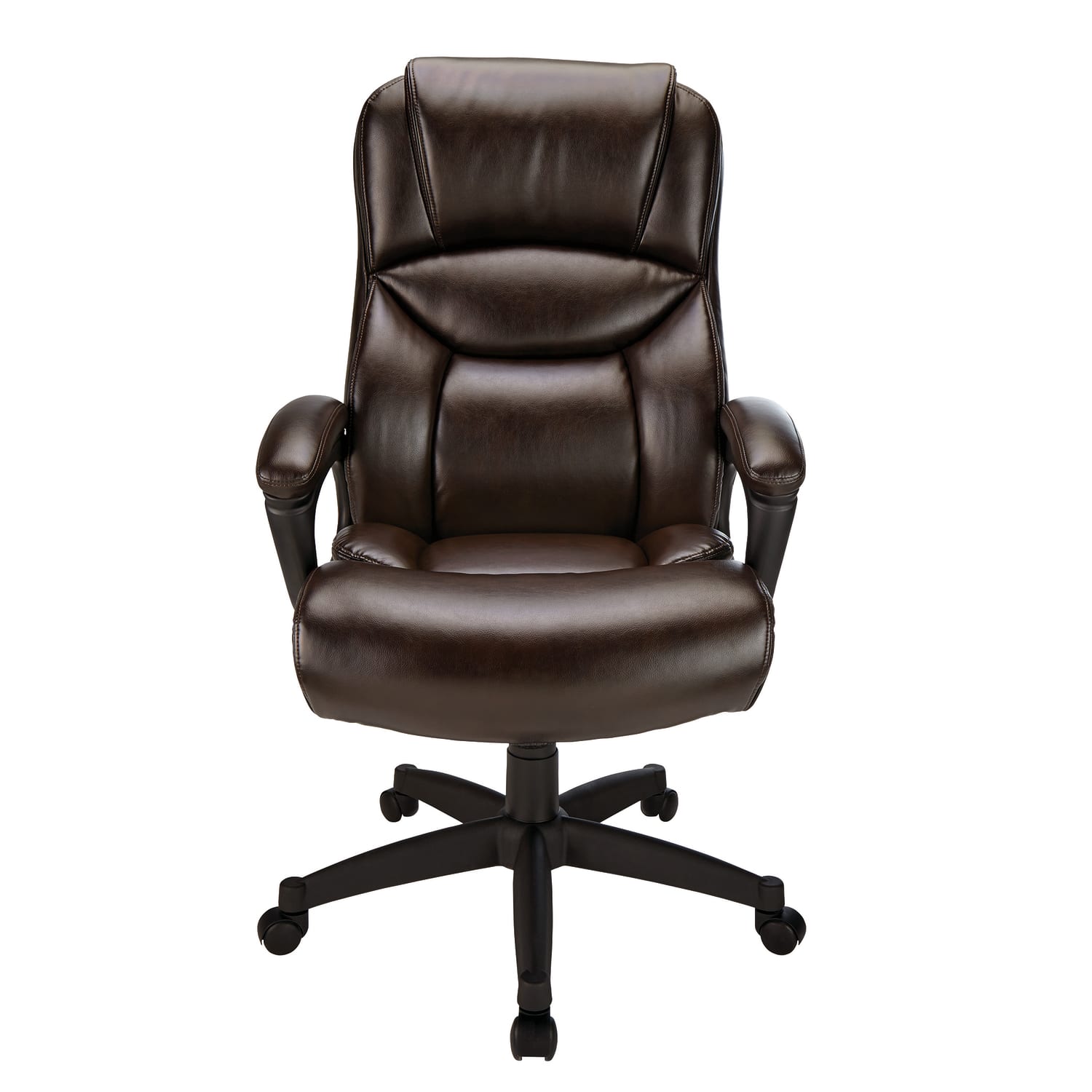 Realspace Fennington Bonded Leather High-Back Executive Office Chair, Brown, BIFMA Compliant - Image 5