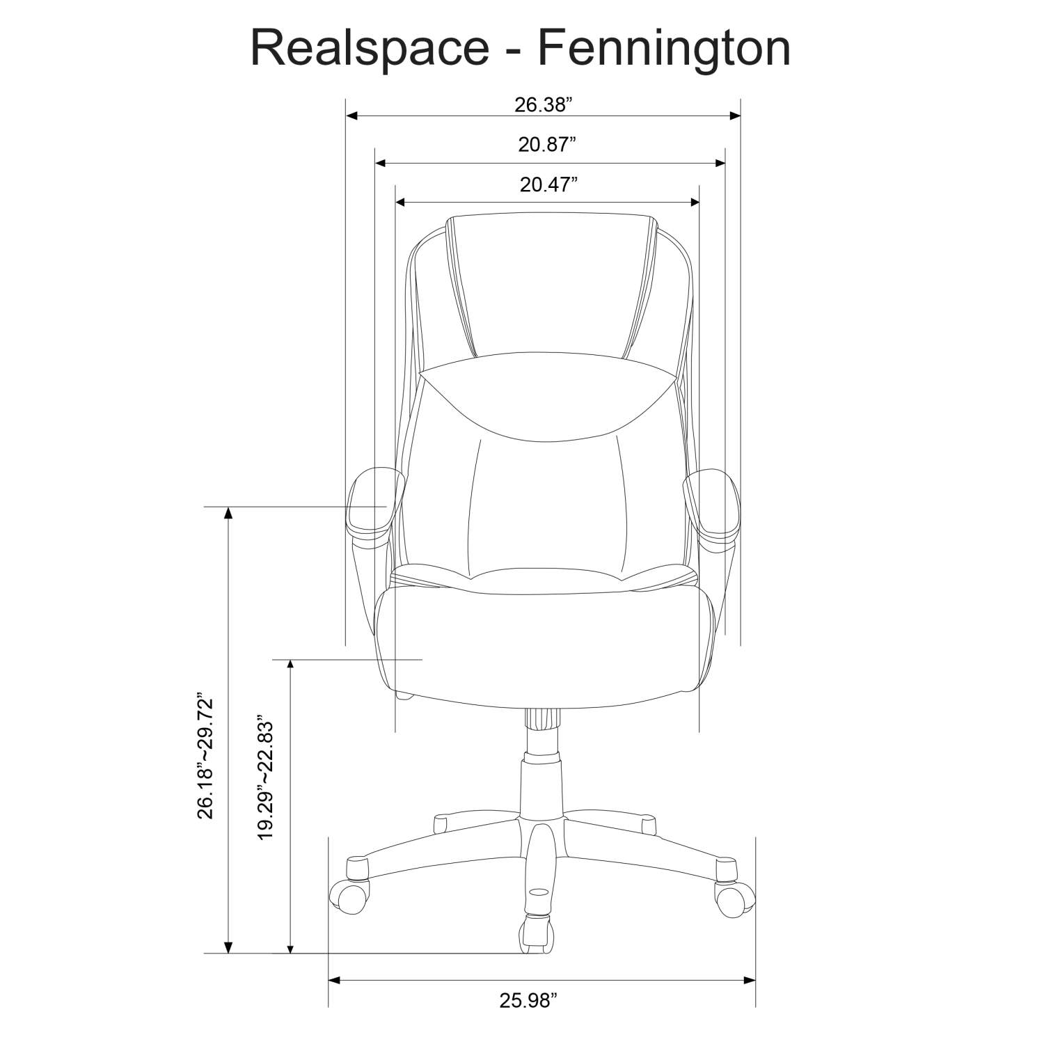 Realspace Fennington Bonded Leather High Back Executive Office Chair Brown BIFMA Compliant PopularChairscom
