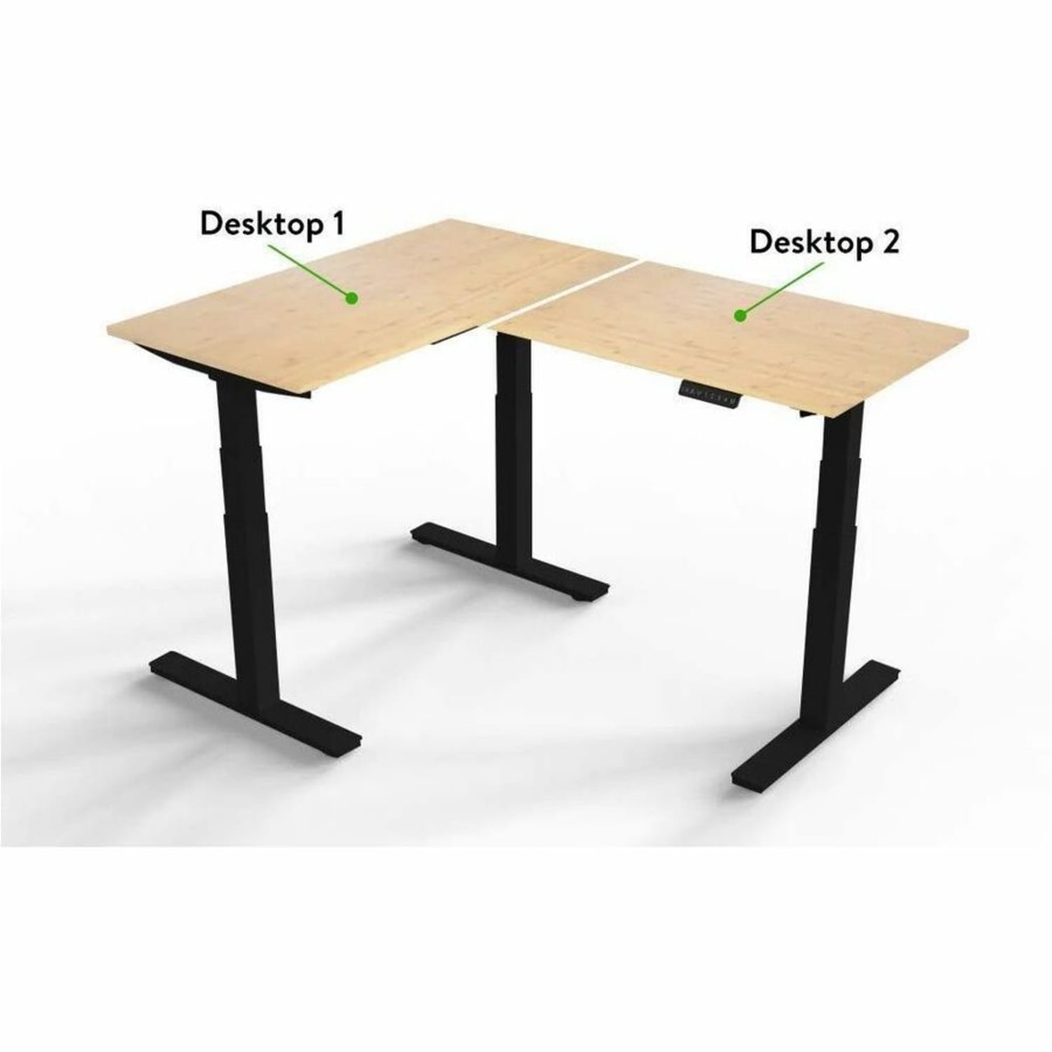 Uncaged Ergonomics Rise Up Table Top for L-Shaped Electric Standing Desk Frame - 48in Table Top Length x 30in Table Top Width - Natural - Bamboo - Image 3