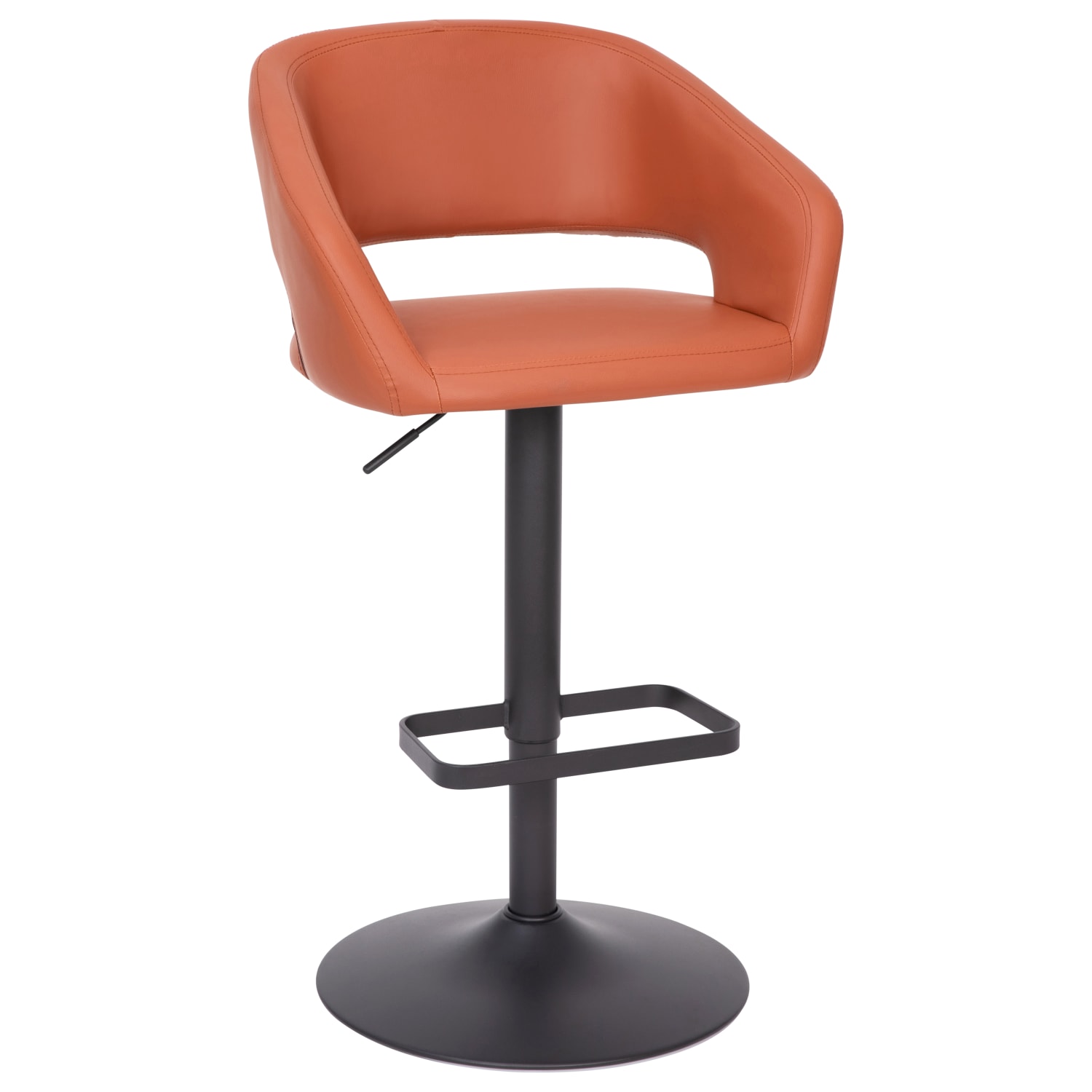 Flash Furniture Contemporary Vinyl Adjustable Height Bar Stool With Rounded Back CognacBlack PopularChairscom Flash Furniture Contemporary Vinyl Adjustable Height Bar Stool With Rounded Back CognacBlack PopularChairscom