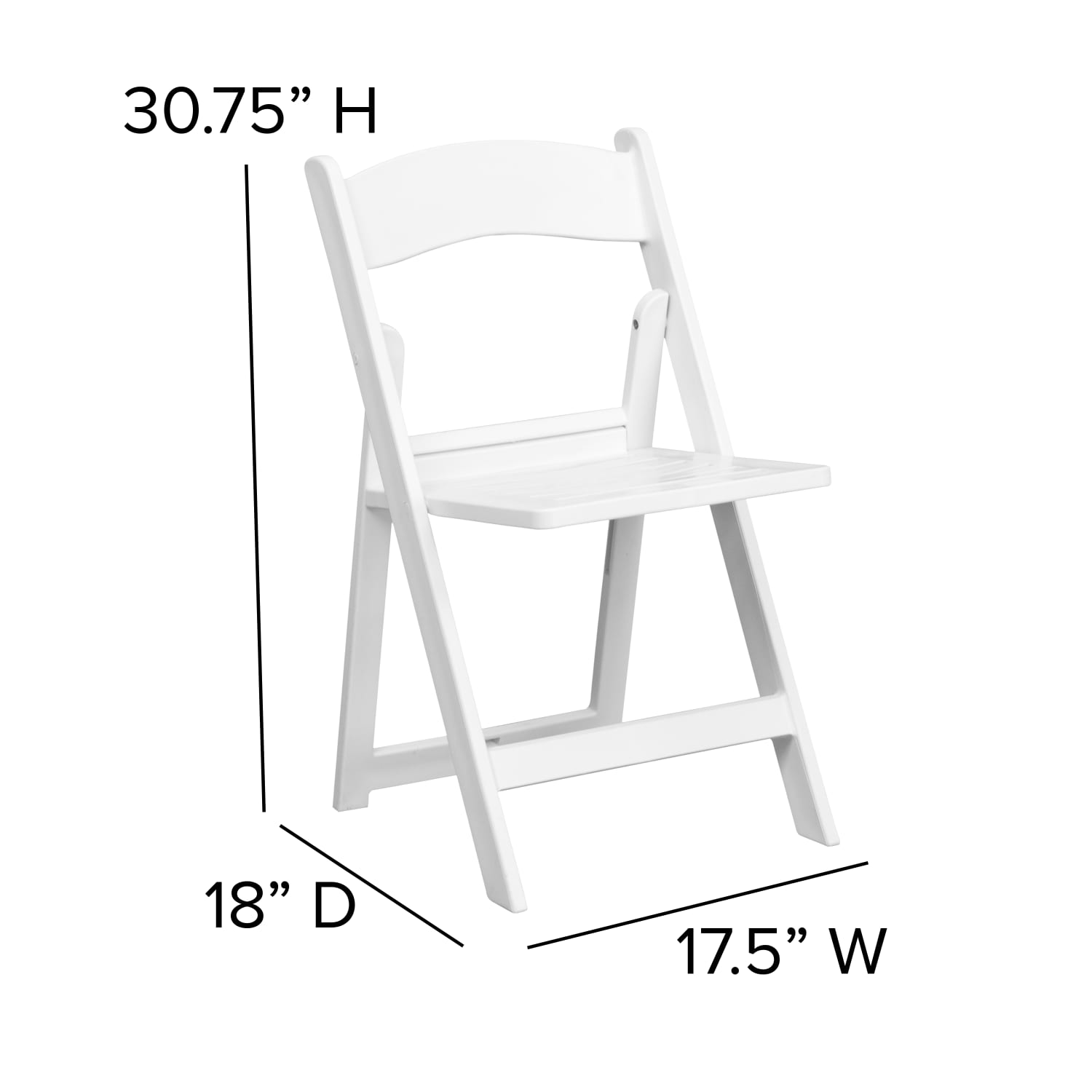 Flash Furniture HERCULES Series 1000 lb Capacity Resin Folding Chairs With Slatted Seats White Set Of 2 Chairs PopularChairscom
