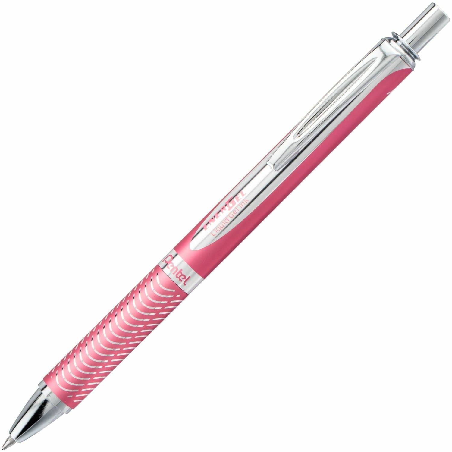 Pentel EnerGel Alloy Retractable Gel Pen, Medium Point, 0.7 mm, Metallic Pink Barrel, Black Ink - Image 3
