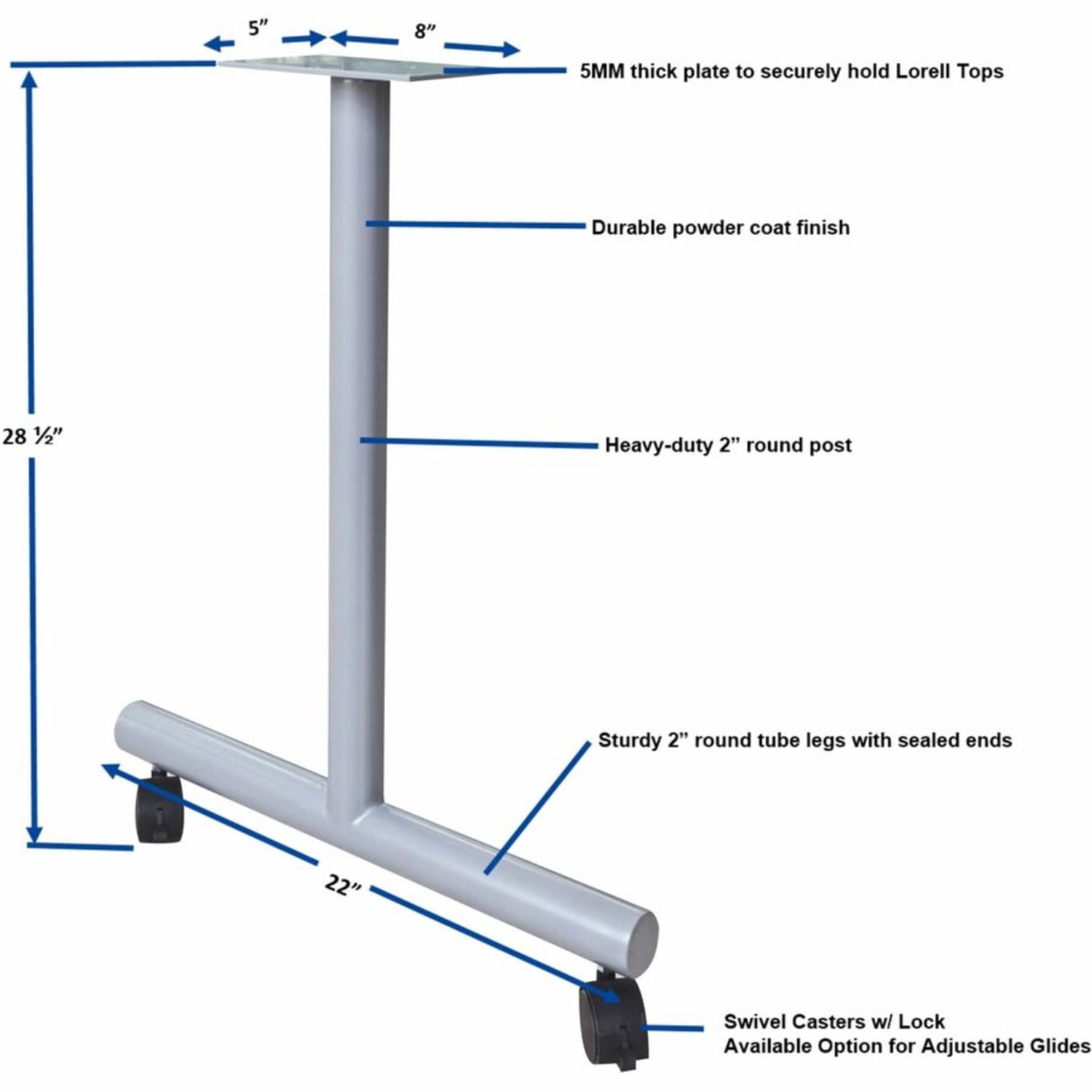 Lorell Invent Training Table Components, 60802 - Image 4