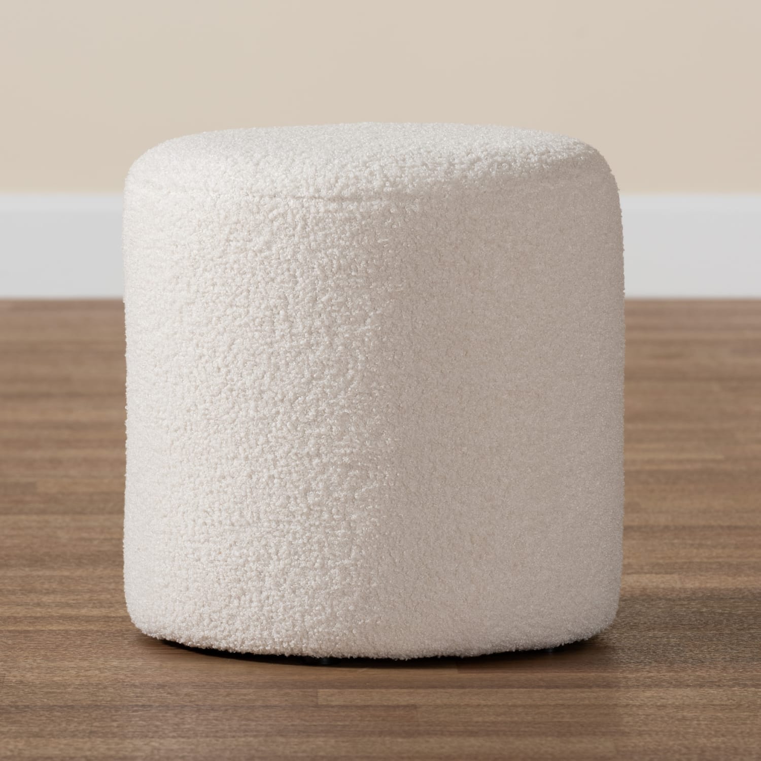 Baxton Studio Tori Modern Boucle Upholstered Ottoman, 13-13/16inH x 13-13/16inW x 13-13/16inD, Ivory - Image 6