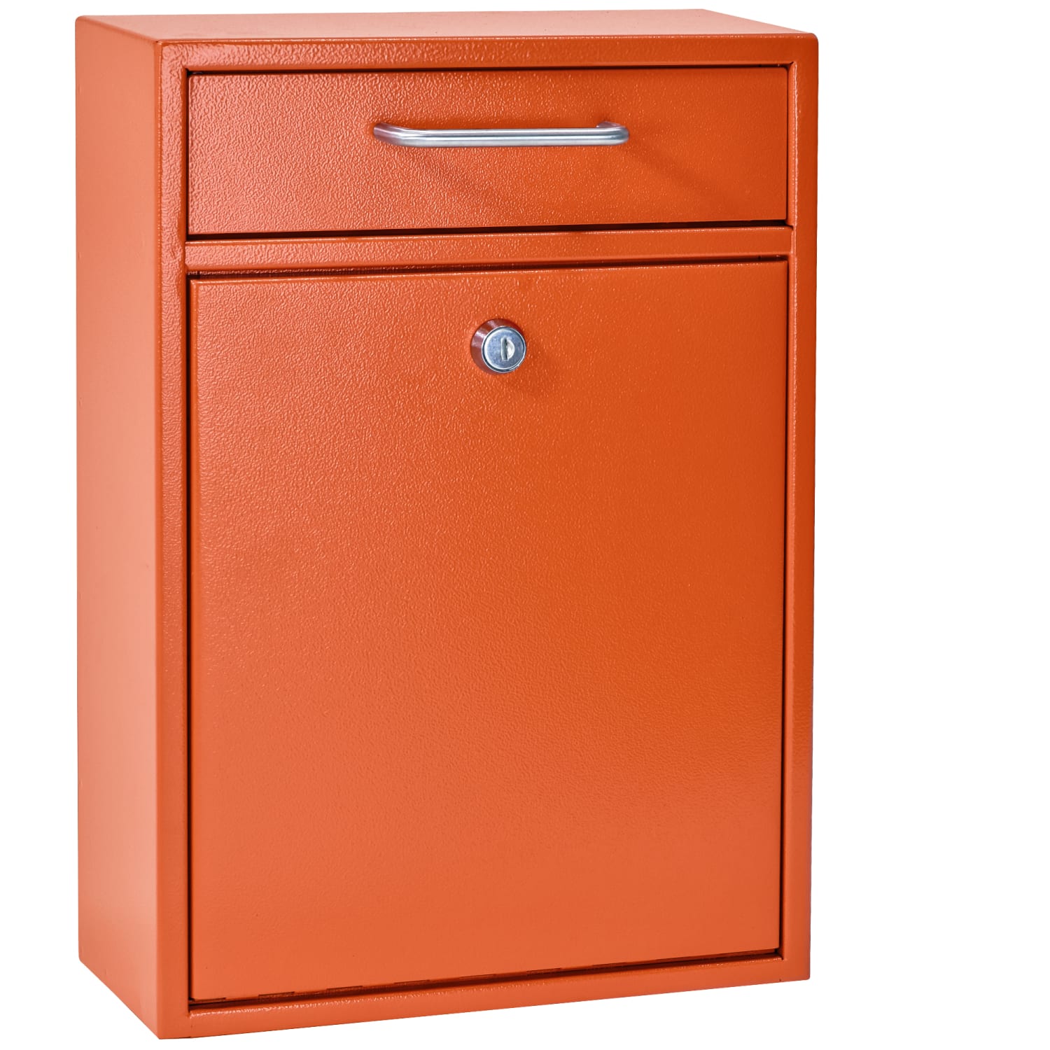 Mail Boss Locking Security Drop Box, 16-1/4inH x 11-1/4inW x 4-3/4inD, Bright Orange
