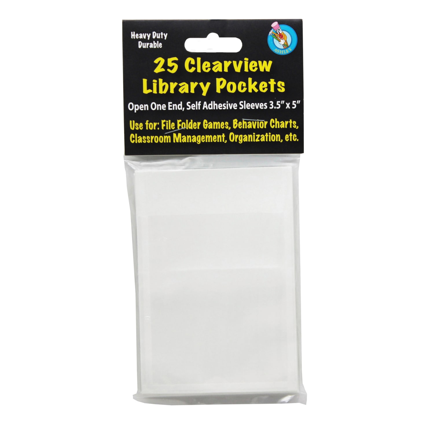 Ashley Productions Clear View Self-Adhesive Pockets, 3-1/2in x 5in, Clear, 25 Pockets Per Pack, Set Of 3 Packs - Image 3