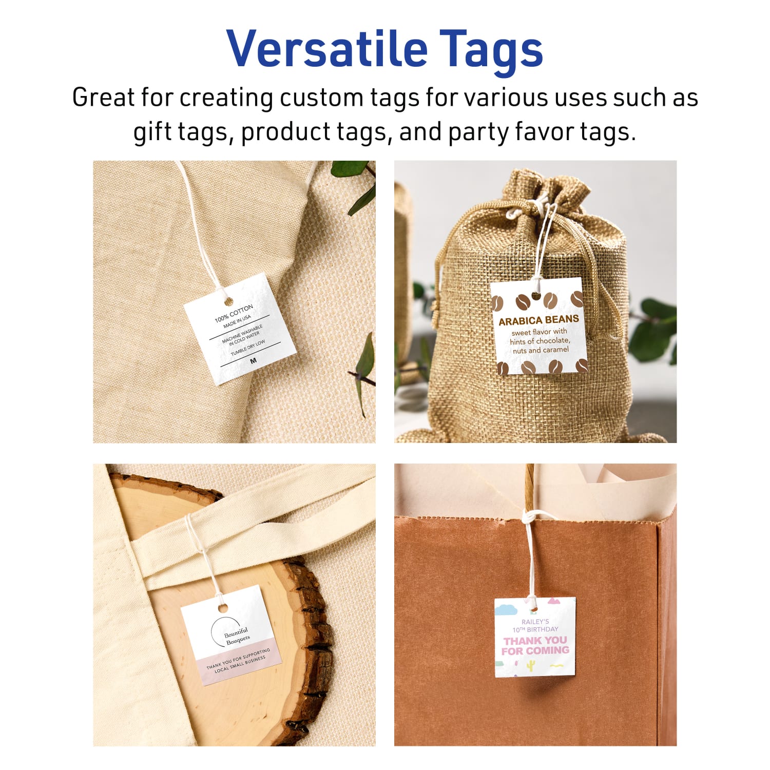 Avery Printable Tags With Sure Feed Technology, Print-To-The-Edge, 1.5inx1.5in, Glossy White, Pack Of 500 - Image 4