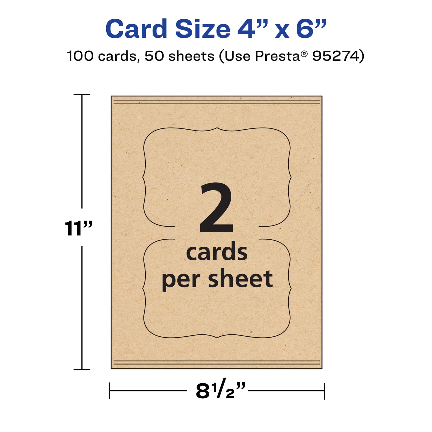 Avery Printable Postcards With Sure Feed Technology, 95274-KMC50, Rectangle Flourished Edge, 4in x 6in, Kraft Brown, Pack Of 100 - Image 6