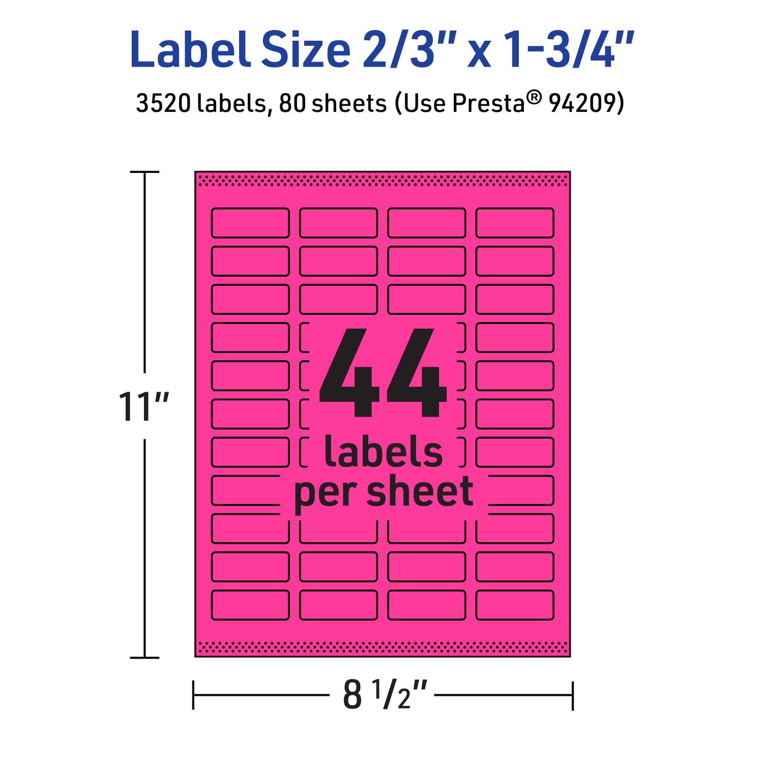 Avery Print-To-The-Edge Labels With Sure Feed Technology And Easy Peel, 94209-NMP80, Rectangle, 2/3in x 1-3/4in, Matte Neon Magenta, Pack of 3520 - Image 6