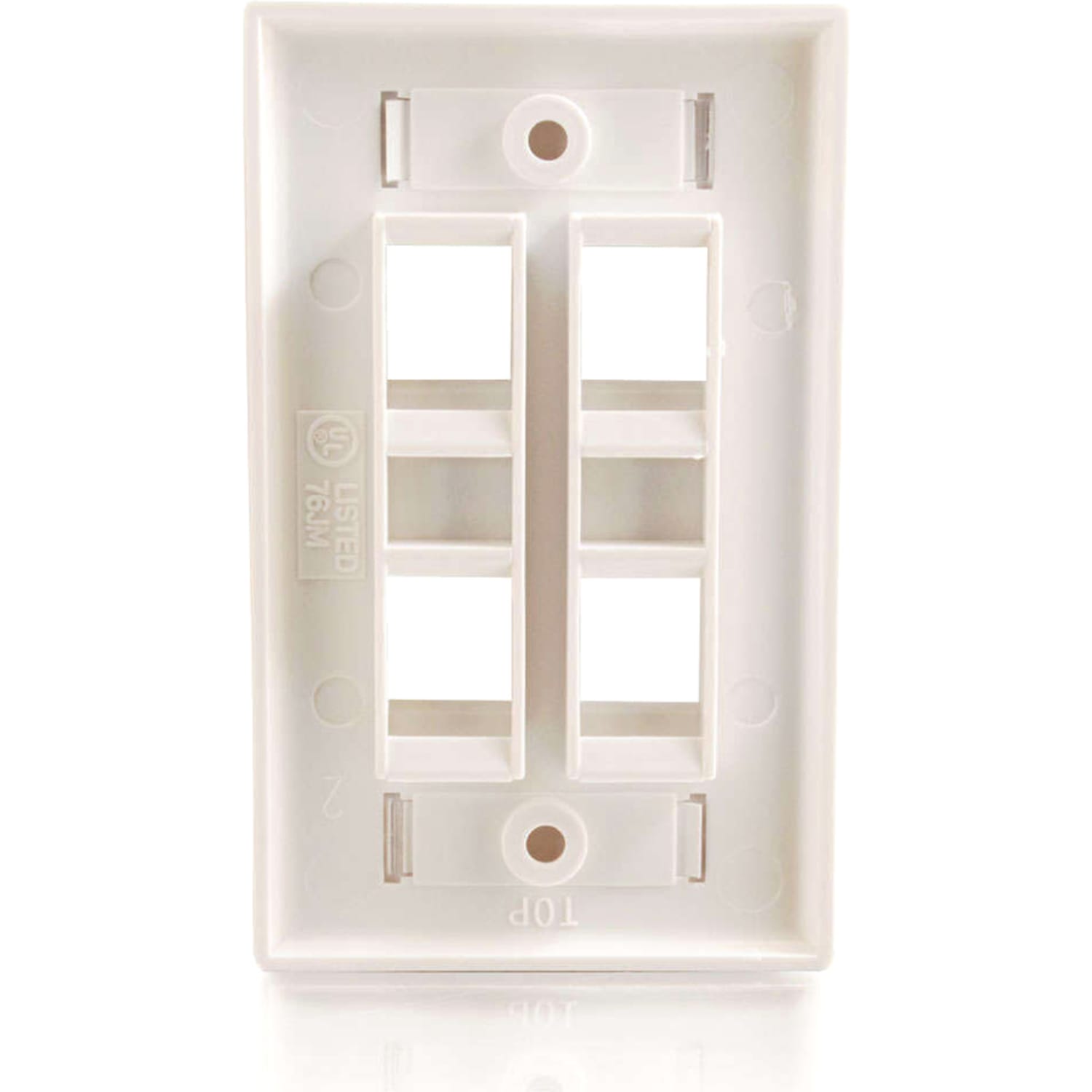 C2G 4-Port Single Gang Multimedia Keystone Wall Plate - White - 4 x Socket(s) - White - Image 5