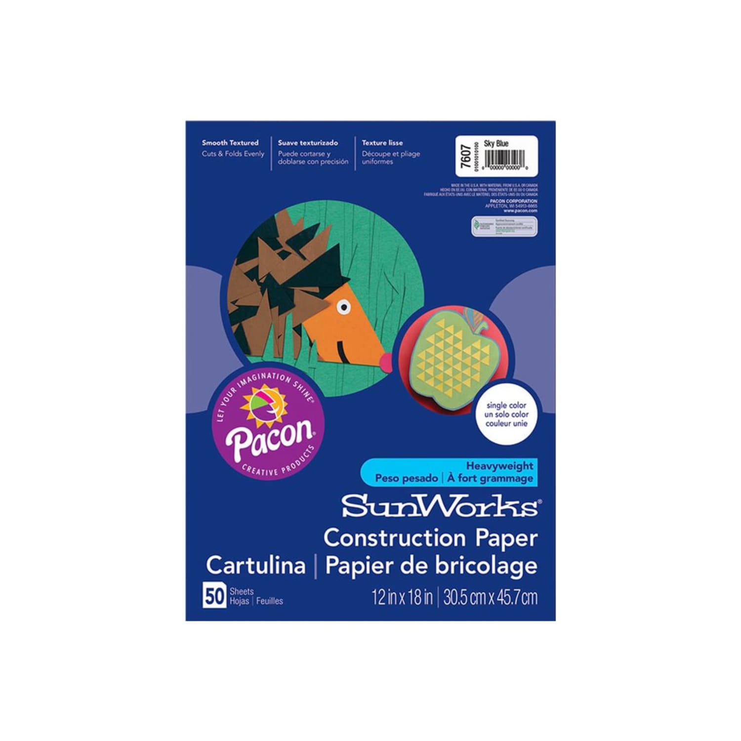 Prang Construction Paper, 12in x 18in, Sky Blue, Pack Of 50 - Image 3