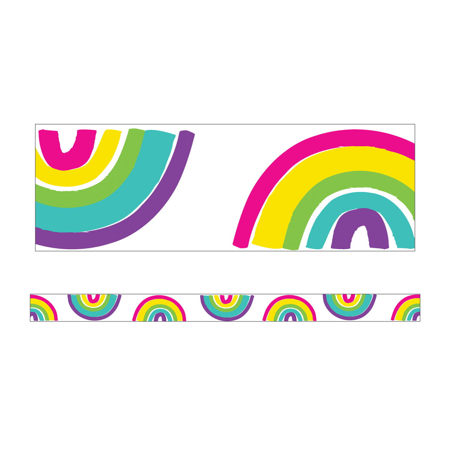 Carson Dellosa Education Straight Borders, Kind Vibes Rainbows, 36ft Per Pack, Set Of 6 Packs - Image 3