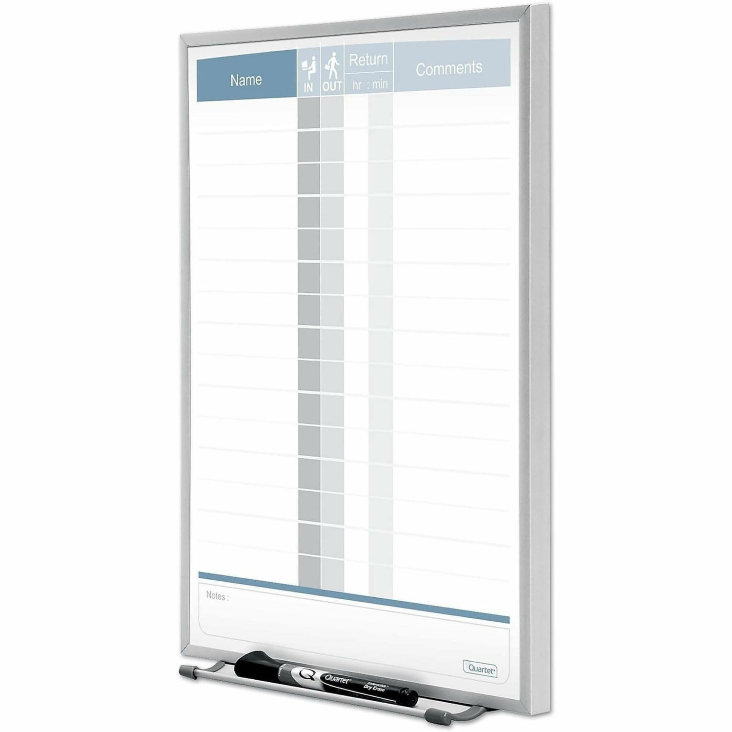 Quartet Matrix In/Out Board, 16in x 11in, Aluminum Frame With Silver Finish - Image 6