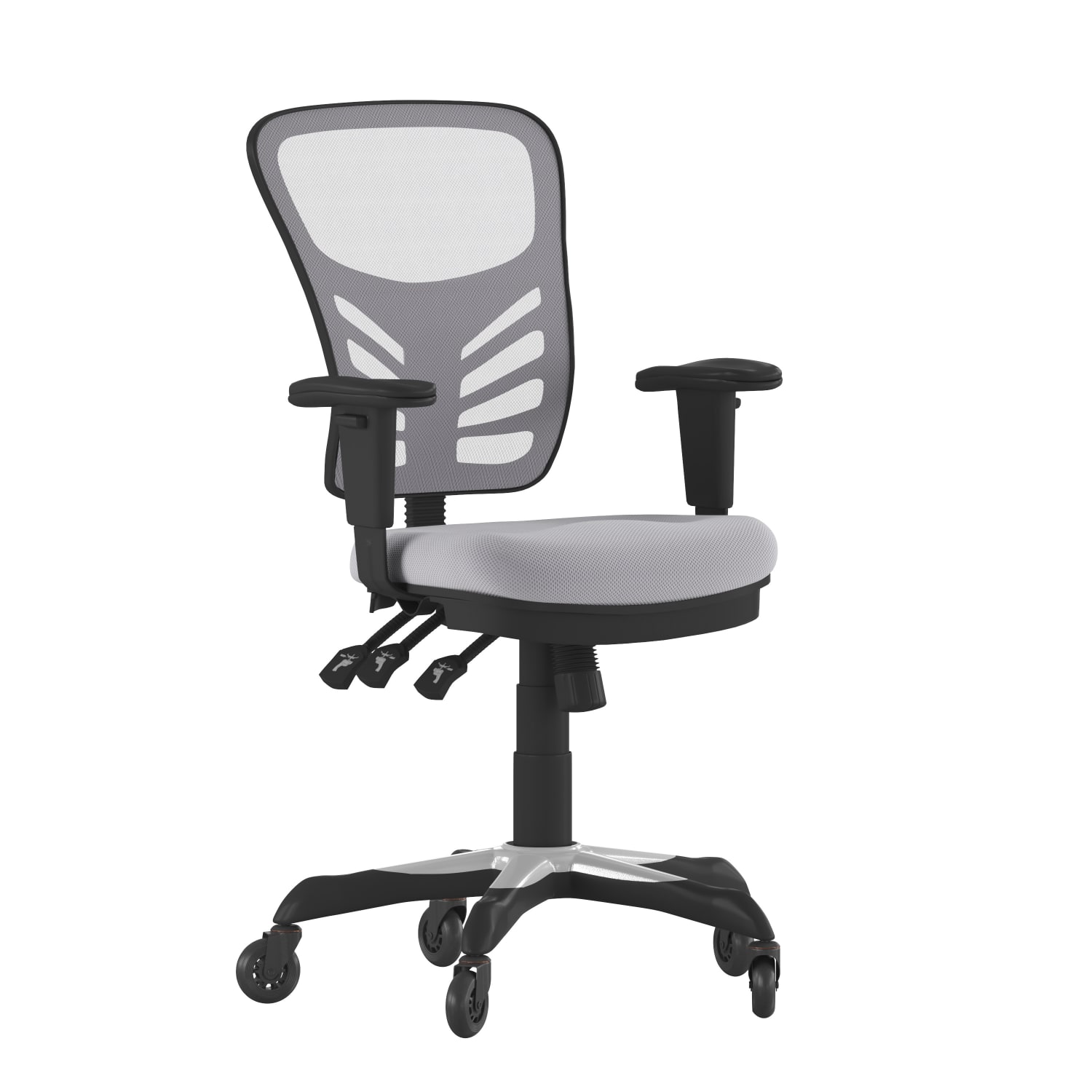 Flash Furniture Nicholas Ergonomic Mesh Mid-Back Multifunction Executive Swivel Office Chair, Gray/Black - Image 3