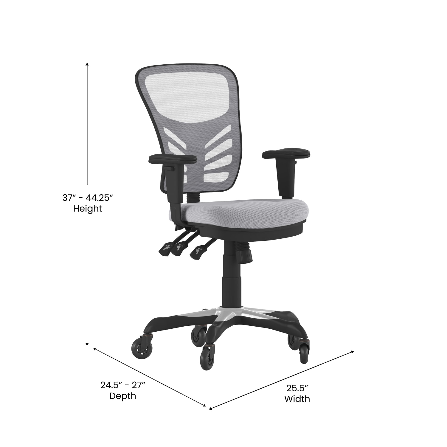 Flash Furniture Nicholas Ergonomic Mesh Mid-Back Multifunction Executive Swivel Office Chair, Gray/Black - Image 6