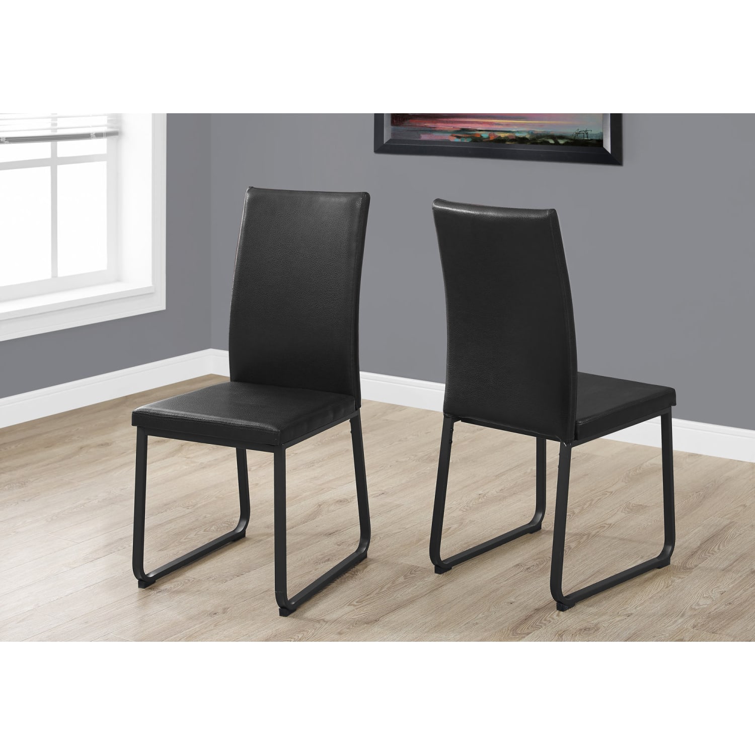 Monarch Specialties Shasha Dining Chairs, Black, Set Of 2 Chairs - Image 3
