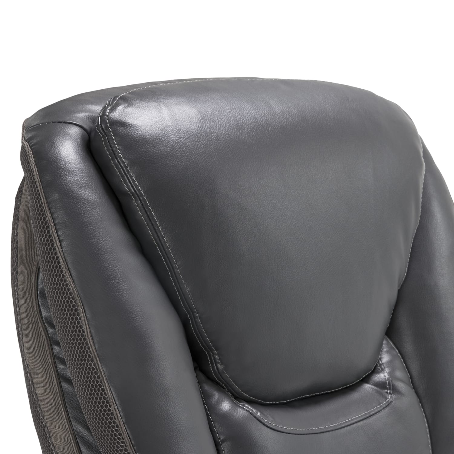 Serta Smart Layers Hensley Big & Tall Ergonomic Bonded Leather High-Back Chair, Dark Gray/Silver - Image 12