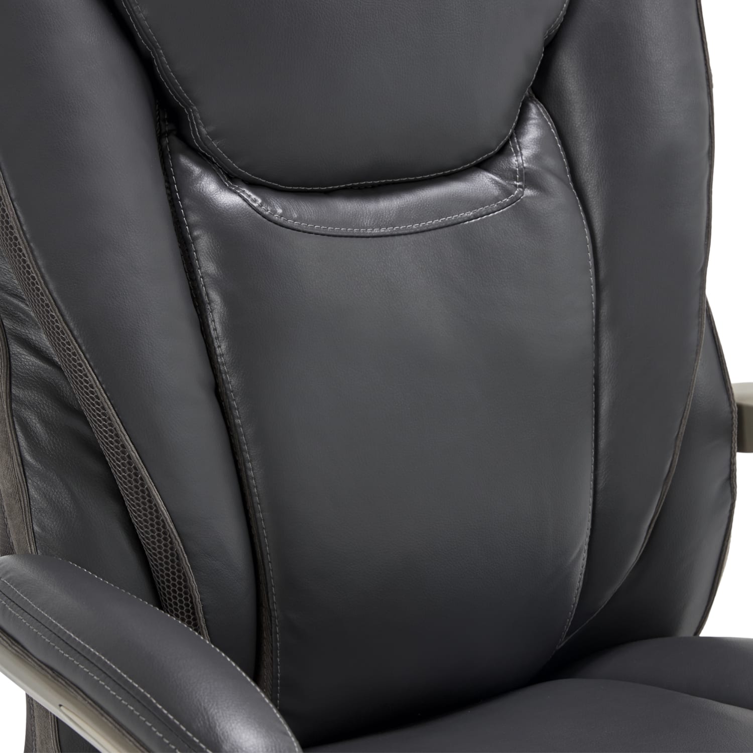 Serta Smart Layers Hensley Big & Tall Ergonomic Bonded Leather High-Back Chair, Dark Gray/Silver - Image 13