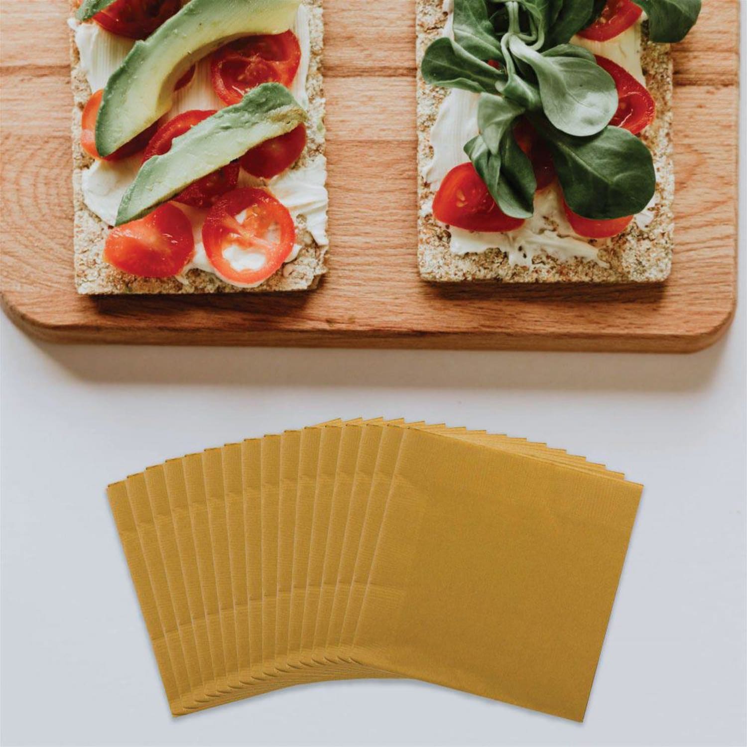 JAM PAPER Small Beverage Napkins - 5 x 5 - Gold - 40/Pack - Image 3