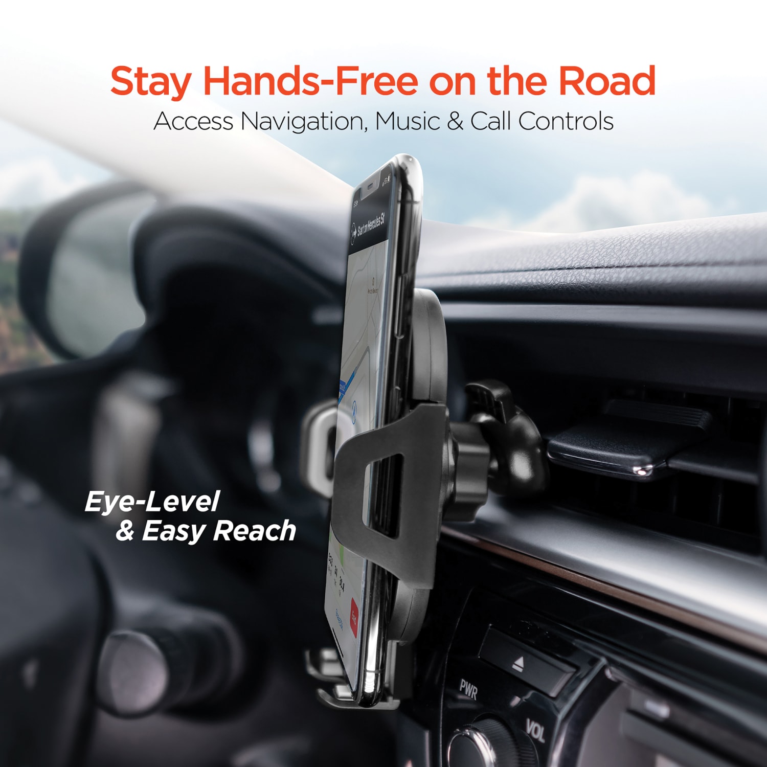 HyperGear 3-in-1 Plastic Phone Mount Kit for iPhone and Android, Black - Image 3