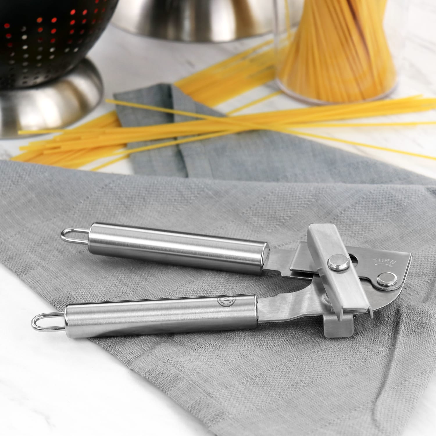 Martha Stewart Stainless-Steel Can Opener With Stainless-Steel Handles, Silver - Image 6