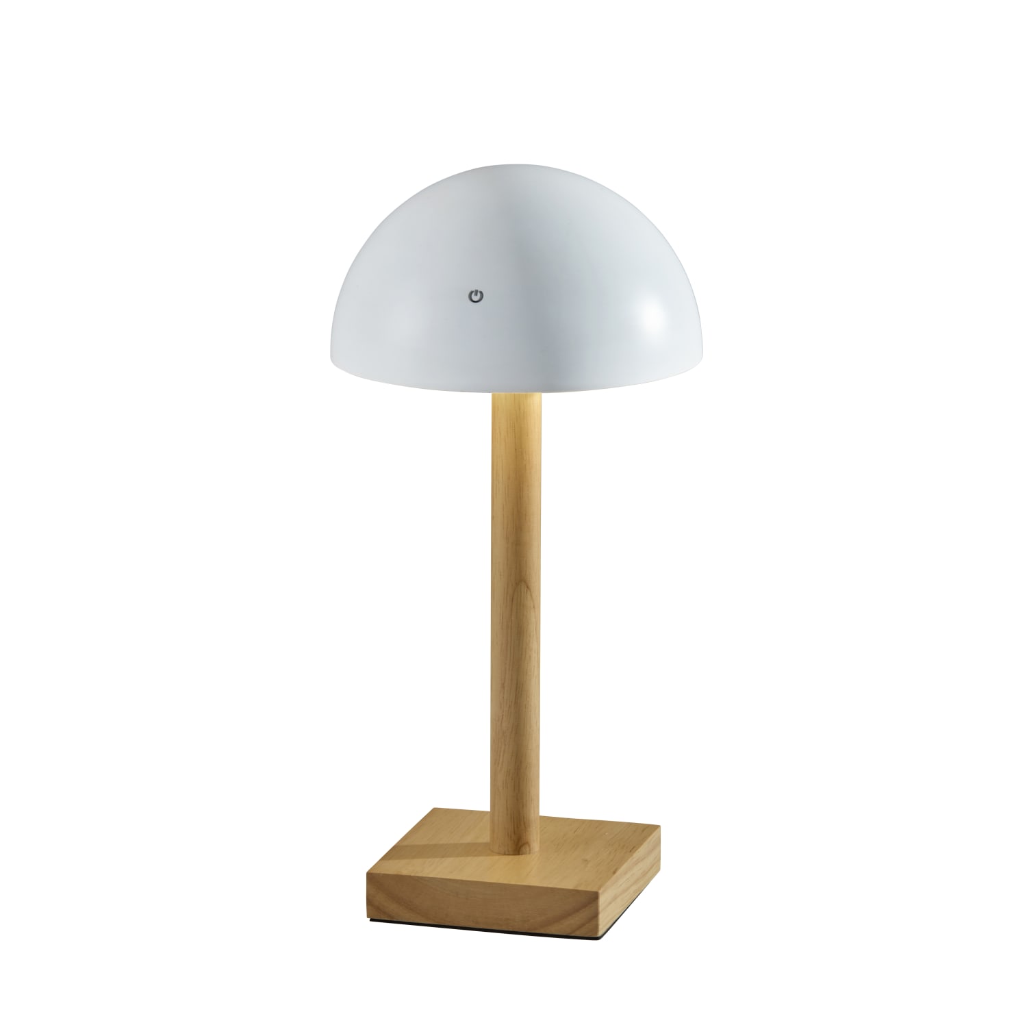 Adesso Nash LED Cordless Table Lamp, White/Natural Wood