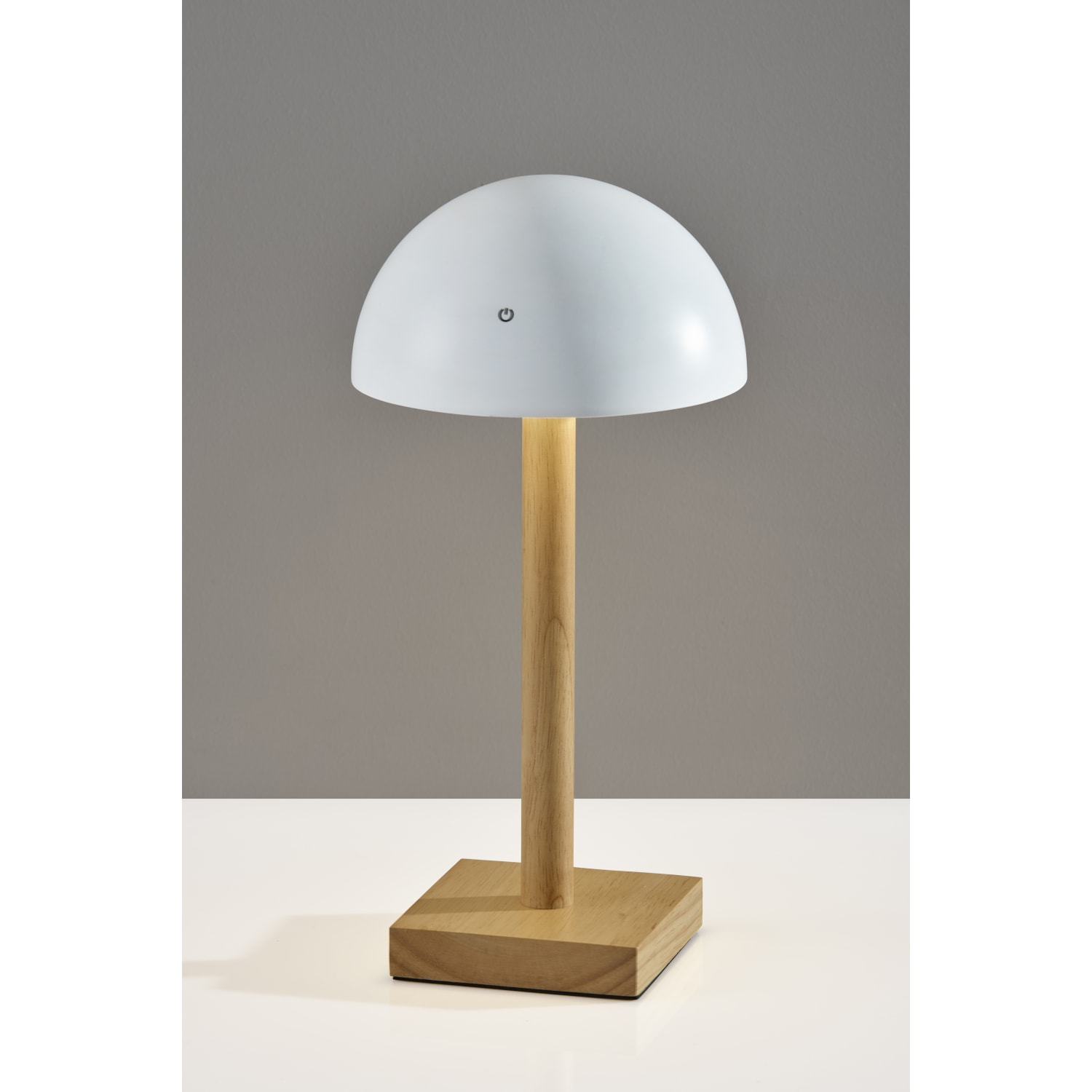Adesso Nash LED Cordless Table Lamp, White/Natural Wood - Image 4