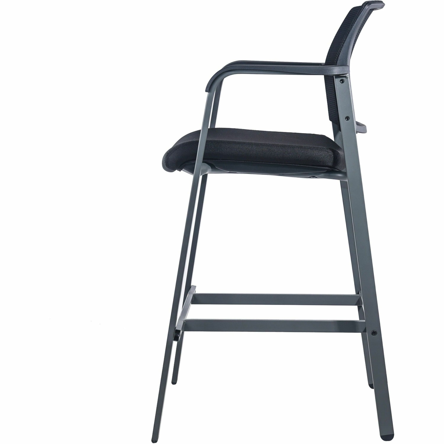 Lorell Mesh Back Stackable Guest Stool BlackGray PopularChairscom
