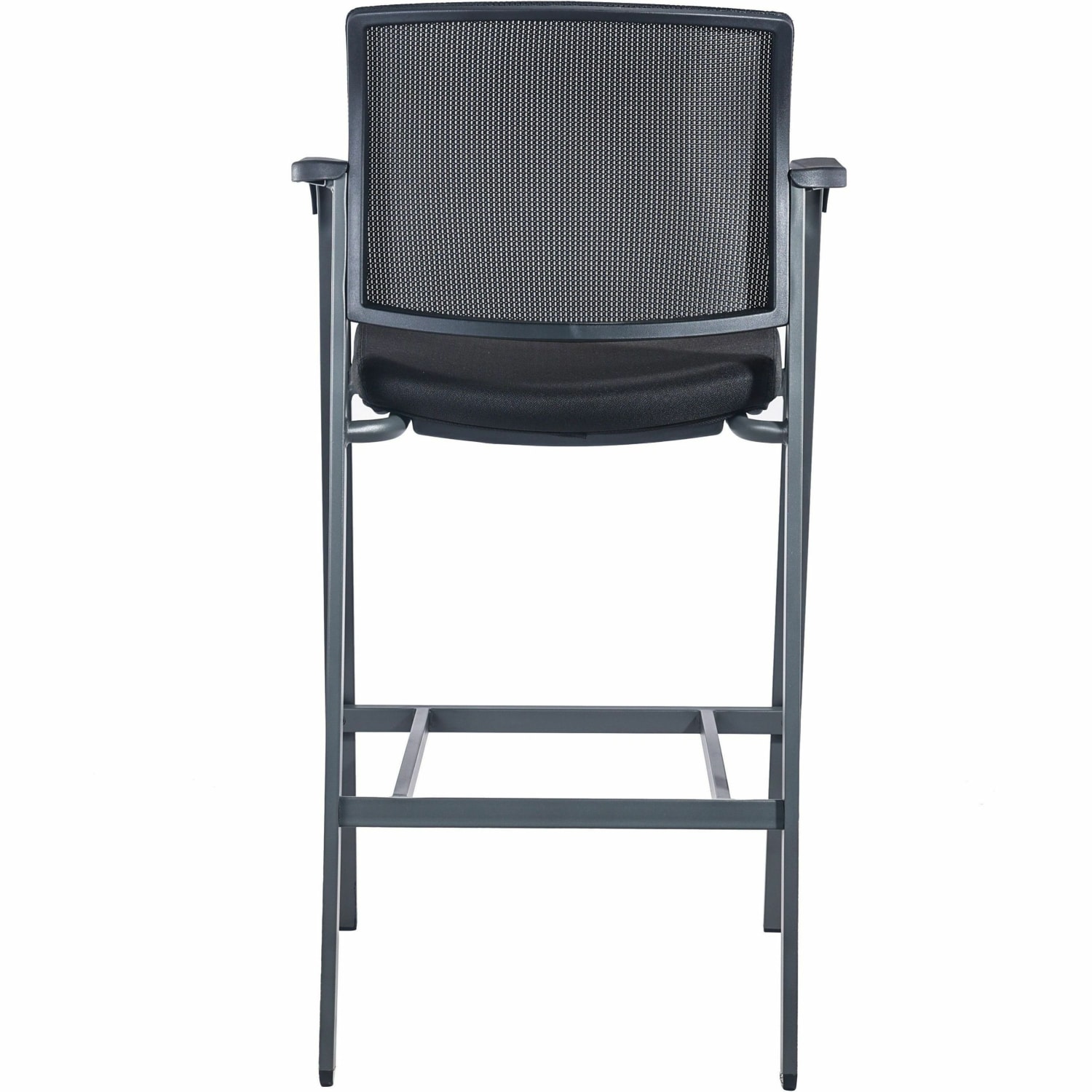 Lorell Mesh Back Stackable Guest Stool BlackGray PopularChairscom