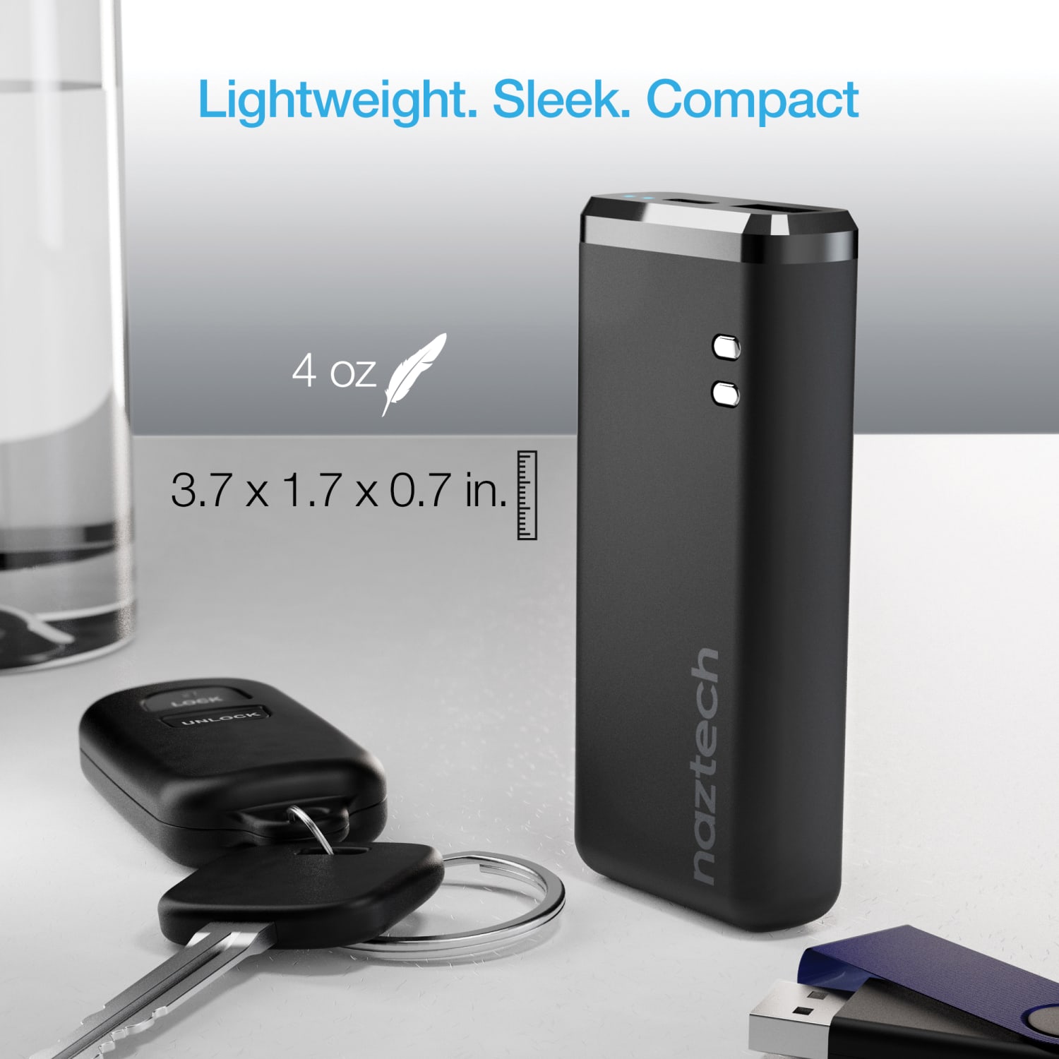 Naztech 4,000 mAh Dual Output USB-C And USB Portable Power Bank, HPL15520 - Image 4