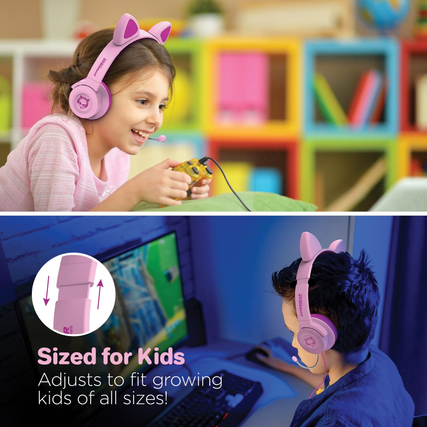 HyperGear Kids Kombat Kitty Gaming Headset, Pink, 15554 - Image 4