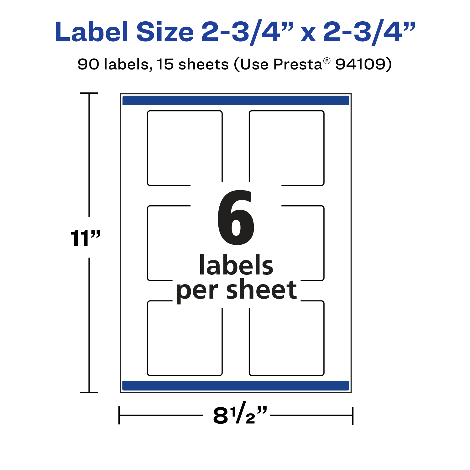 Avery Removable Labels With Sure Feed, 94109-RMP15, Square, 2-3/4in x 2-3/4in, White, Pack Of 90 Labels - Image 6
