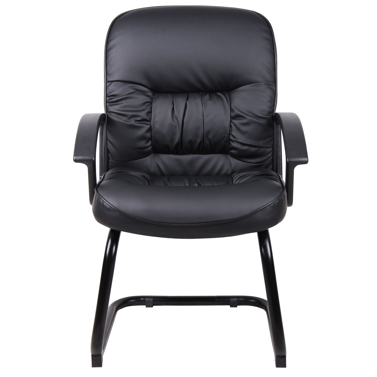 Boss Office Products Overstuffed LeatherPlus Bonded Leather Guest Chair Black PopularChairscom Boss Office Products Overstuffed LeatherPlus Bonded Leather Guest Chair Black PopularChairscom