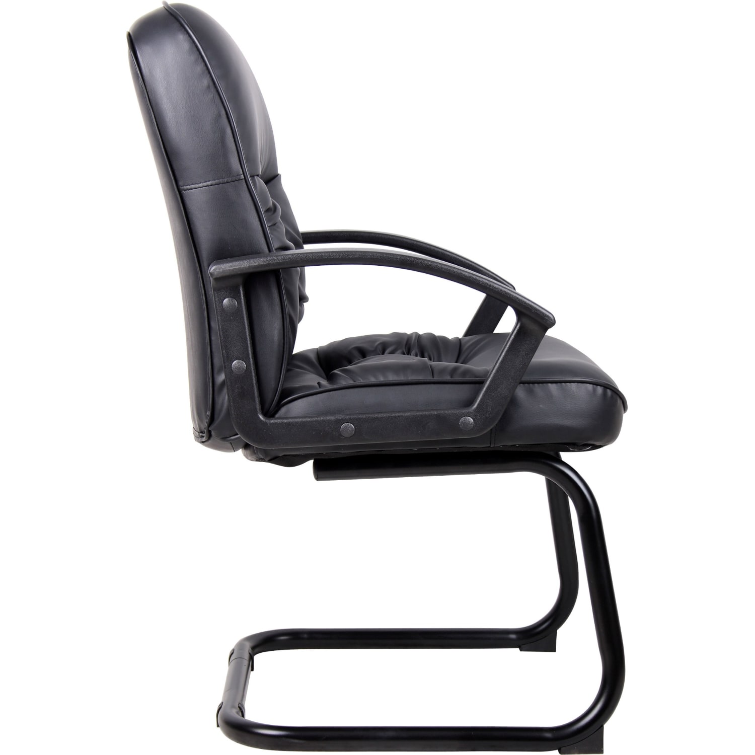 Boss Office Products Overstuffed LeatherPlus Bonded Leather Guest Chair Black PopularChairscom Boss Office Products Overstuffed LeatherPlus Bonded Leather Guest Chair Black PopularChairscom
