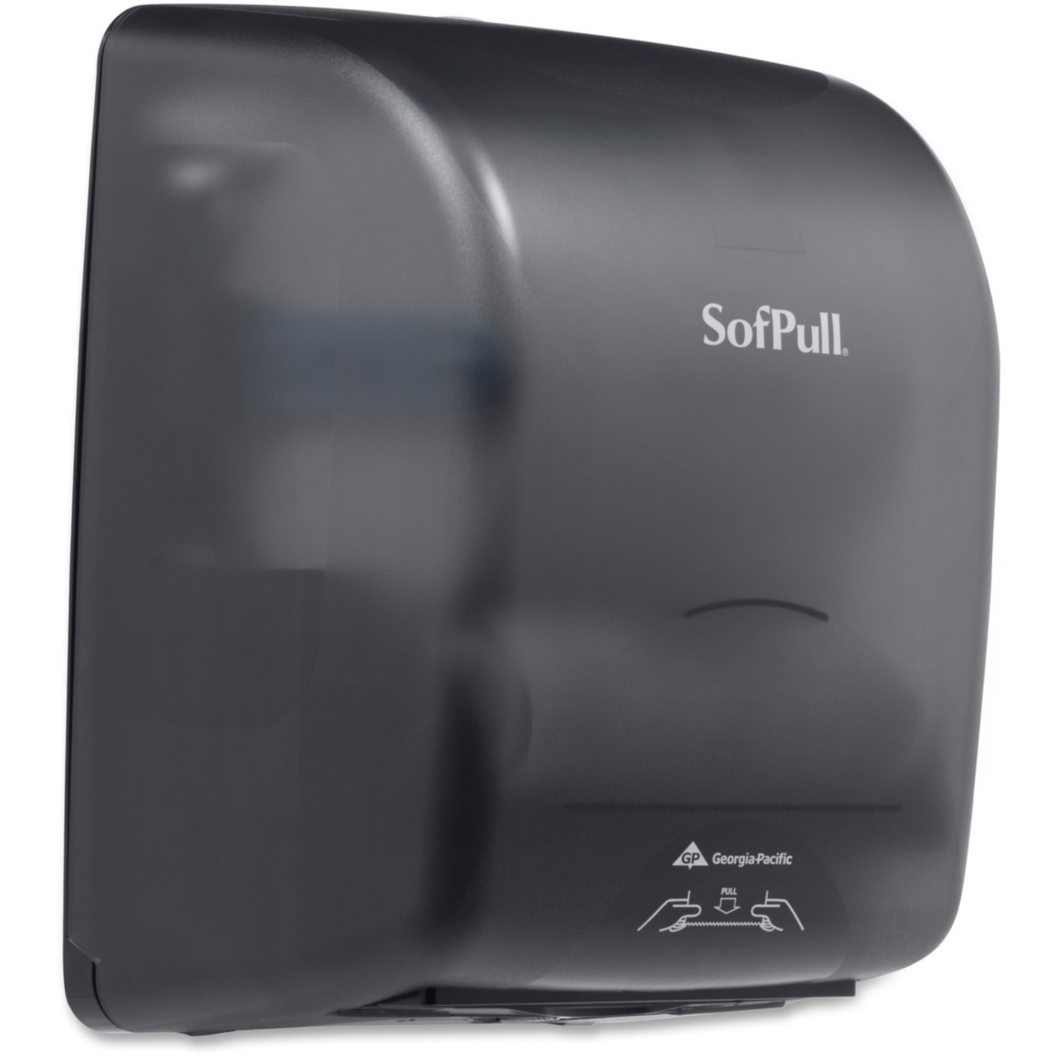 Georgia Pacific, Mechanical Paper Towel Dispenser, 59489, 12.9in x 8.9in x 16in, Smoke Gray, 1 Dispenser - Image 4