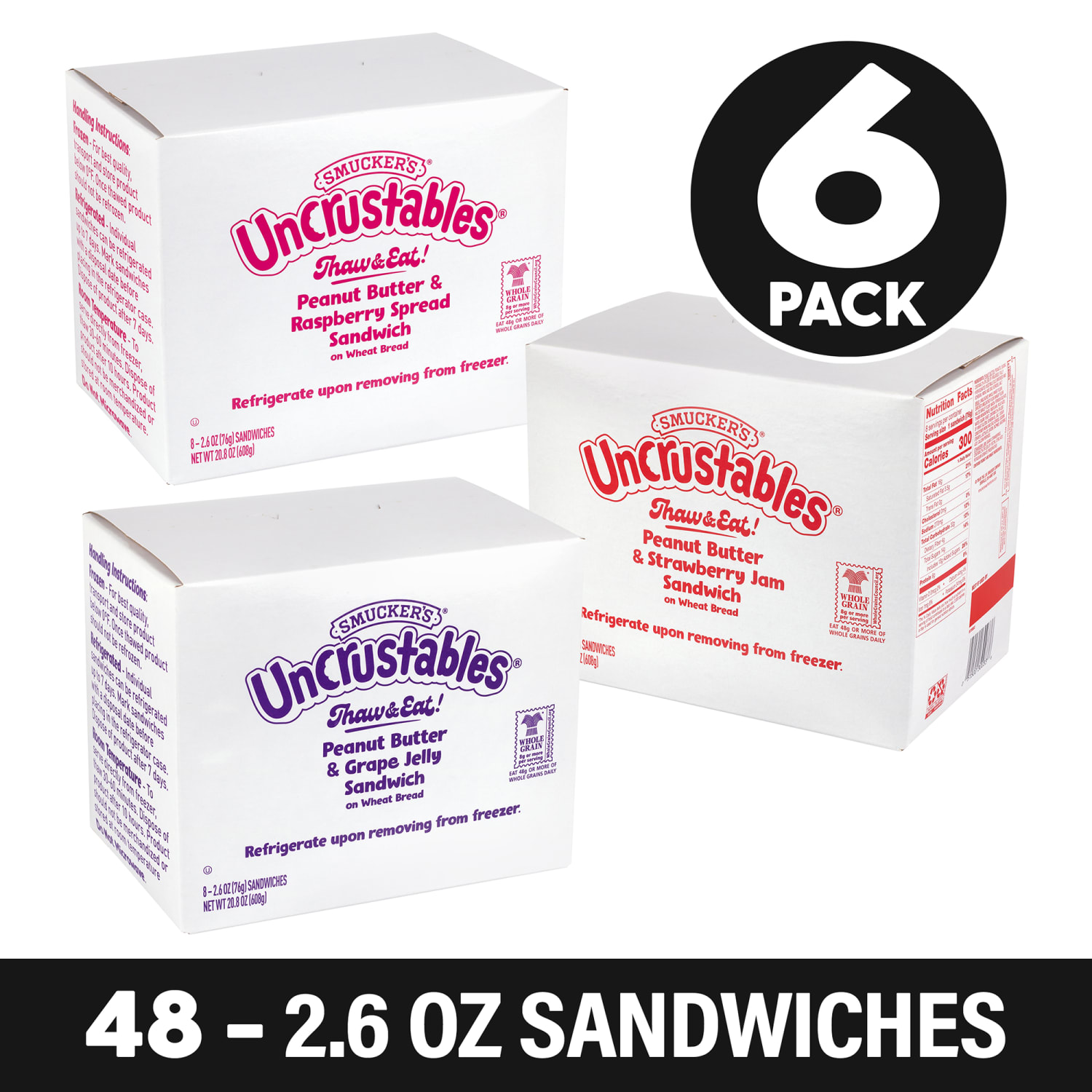 Smuckers Uncrustables Variety, 2.6 Oz, Total Qty 48 - Image 3