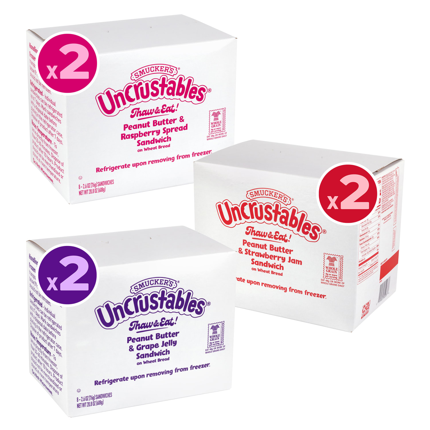 Smuckers Uncrustables Variety, 2.6 Oz, Total Qty 48 - Image 4