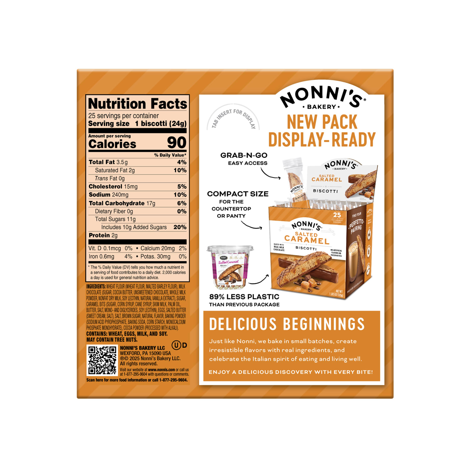 Nonnis Salted Caramel Biscotti Cookie Box, Box Of 25 Biscotti - Image 5