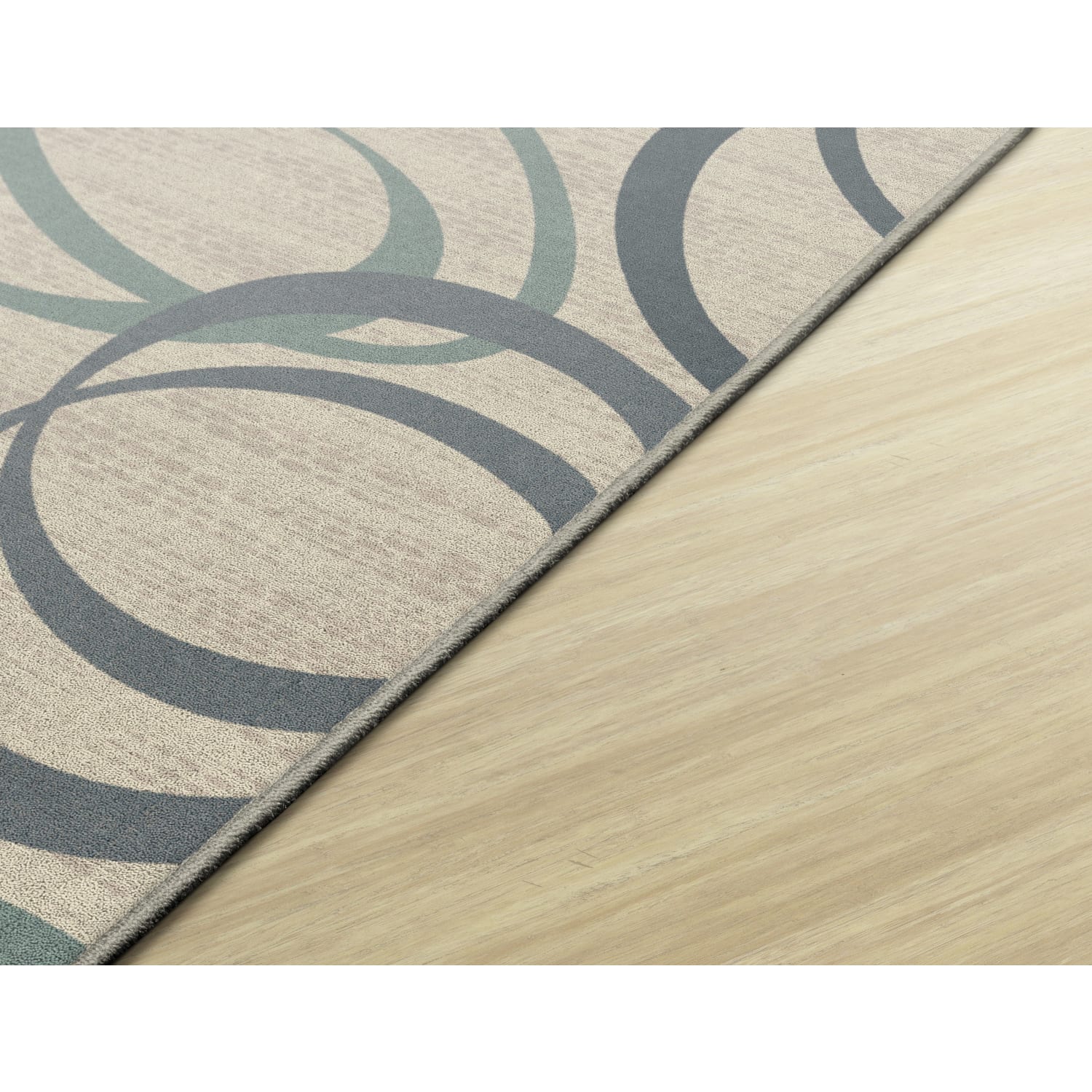 Flagship Carpets Printed Rug, Duo, 4ftH x 6ftW, Natural Blue - Image 3