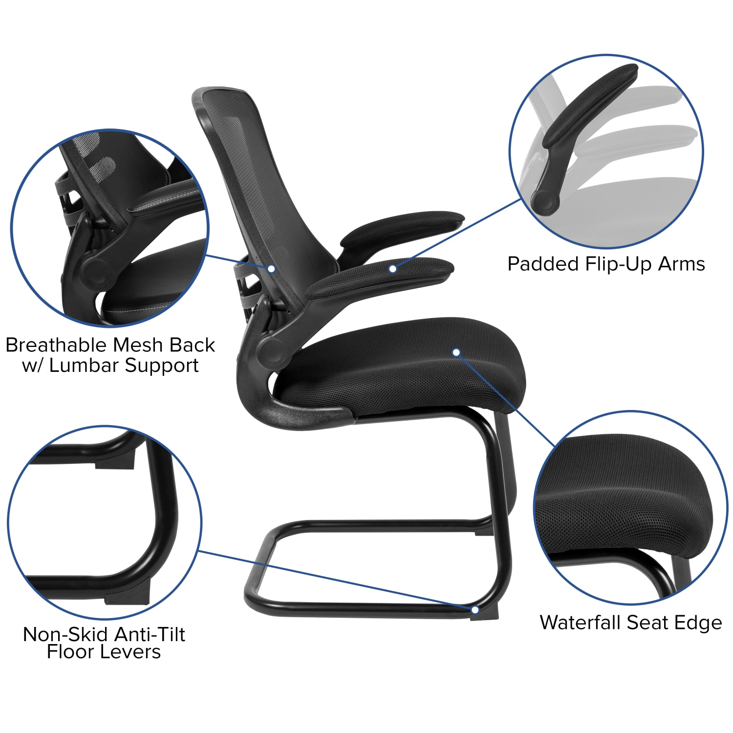 Flash Furniture MidBack Mesh Side Reception Chair BlackBlack PopularChairscom Flash Furniture Mid Back Mesh Side Reception Chair BlackBlack PopularChairscom
