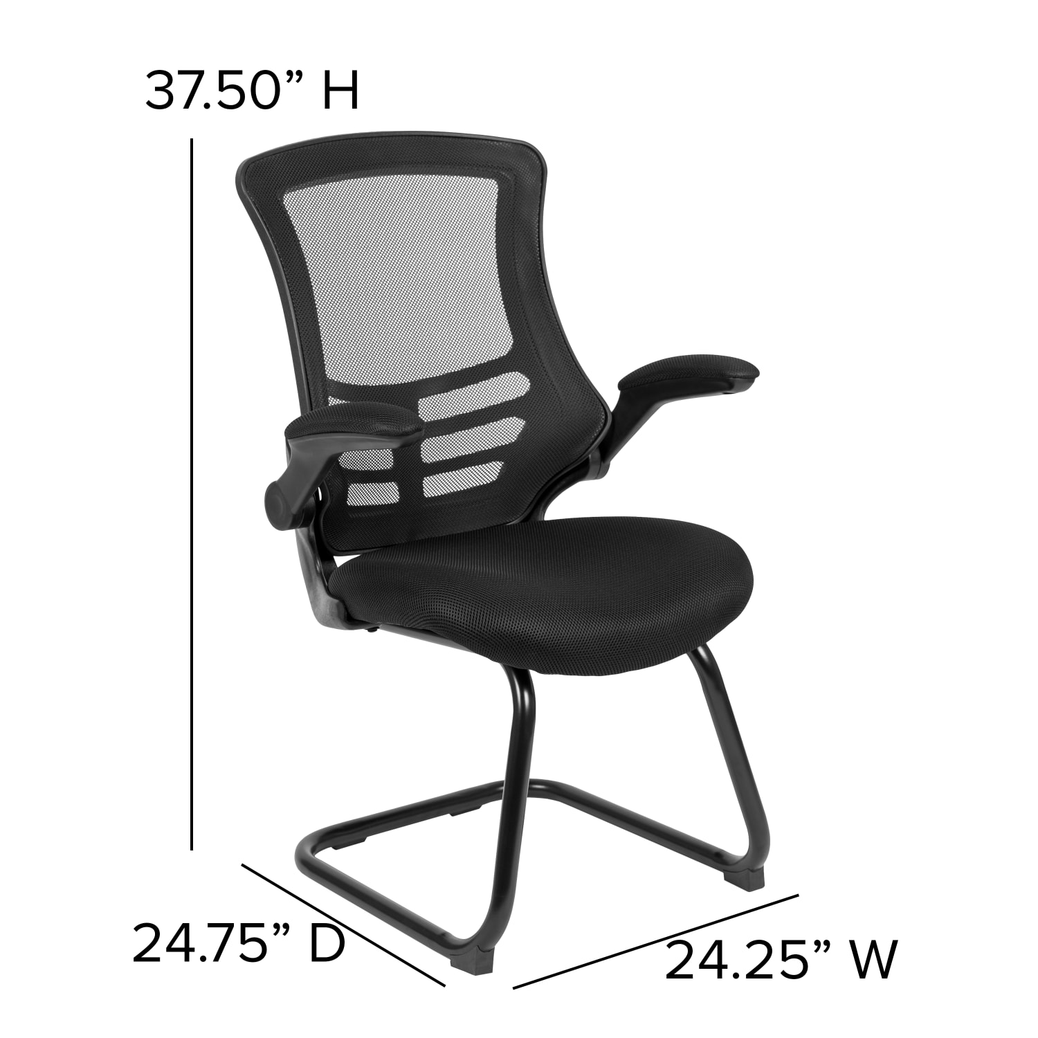 Flash Furniture Mid Back Mesh Side Reception Chair BlackBlack PopularChairscom