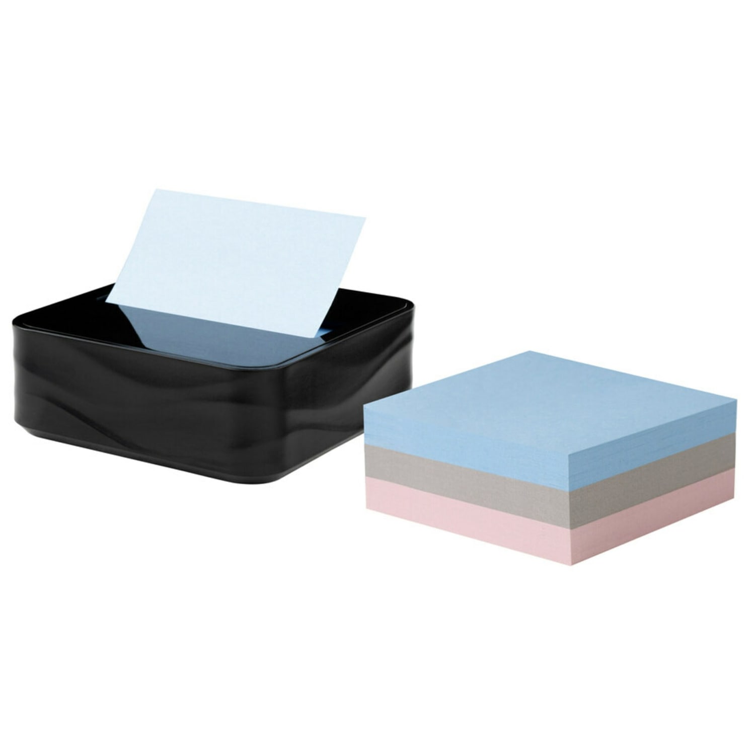 Post-it Note Dispenser With 3 Note Pads, Black Wave Design - Image 3