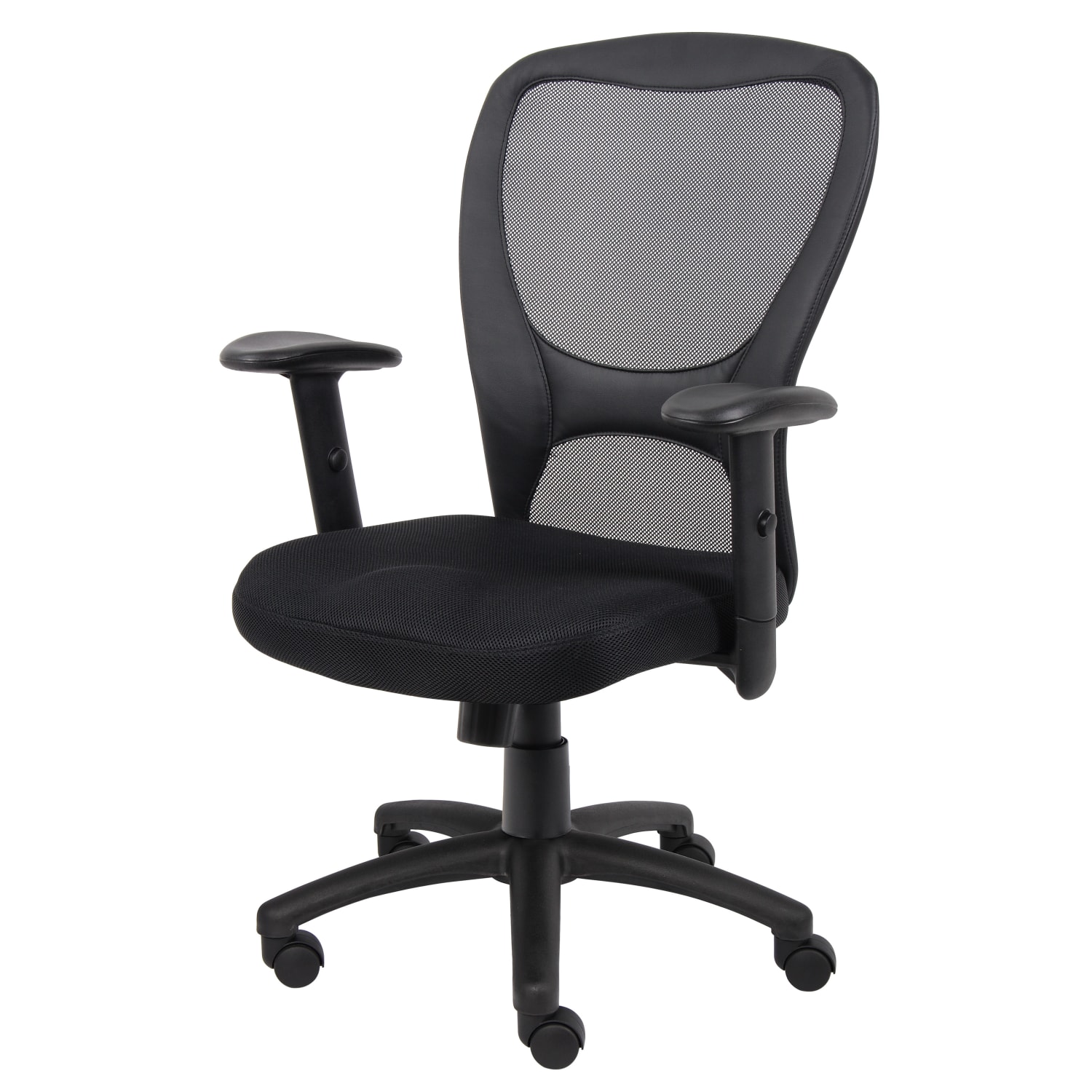 Boss Office Products Budget Mesh Task Chair, With Padded Arms, Black - Image 3