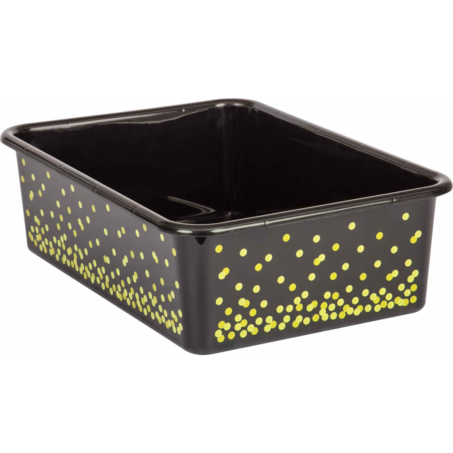 Teacher Created Resources Large Plastic Storage Bins, 5inH x 11-1/2inW x 16-1/4inD, Black Confetti, Pack Of 3 Bins - Image 3