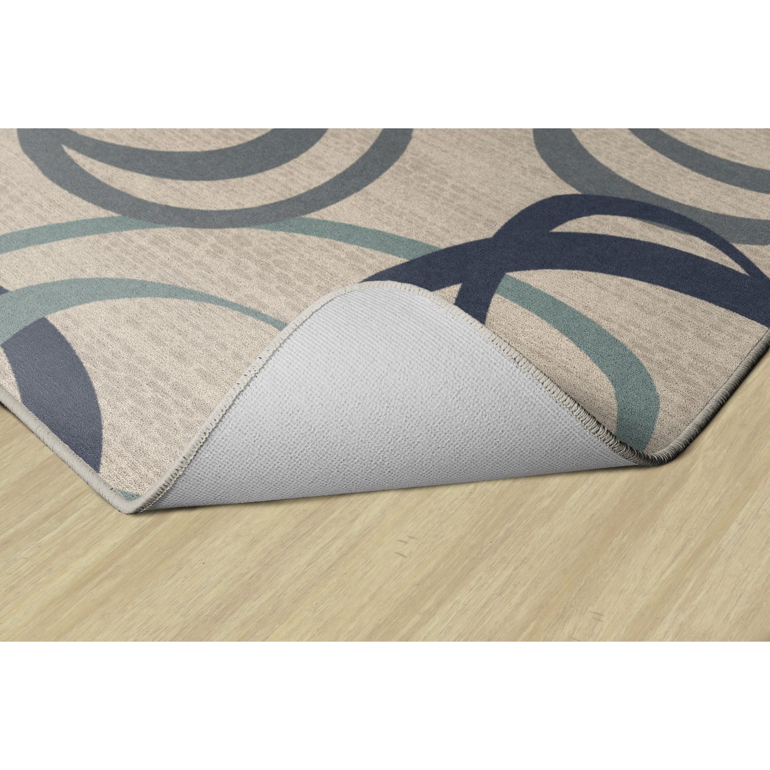 Flagship Carpets Printed Rug, Duo, 6ftH x 9ftW, Natural Blue - Image 5