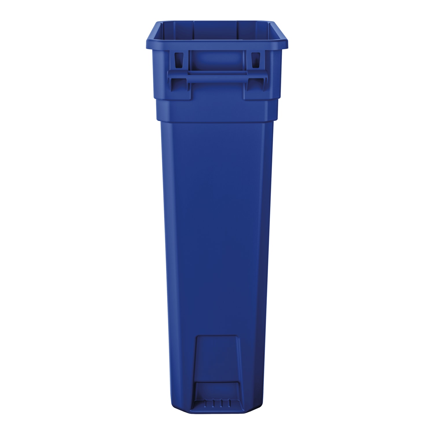 Suncast Commercial Narrow Rectangular Resin Trash Can, With Handles, 23 Gallons, 30inH x 11inW x 22inD, Blue Recycle - Image 3