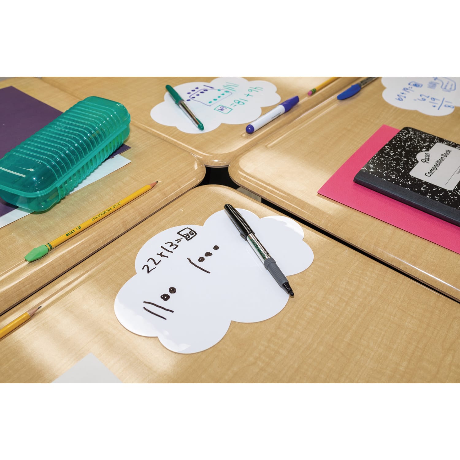 Pacon Self-Stick Dry-Erase Notes, 7in x 10in Clouds, White, Pack Of 10 Notes - Image 5